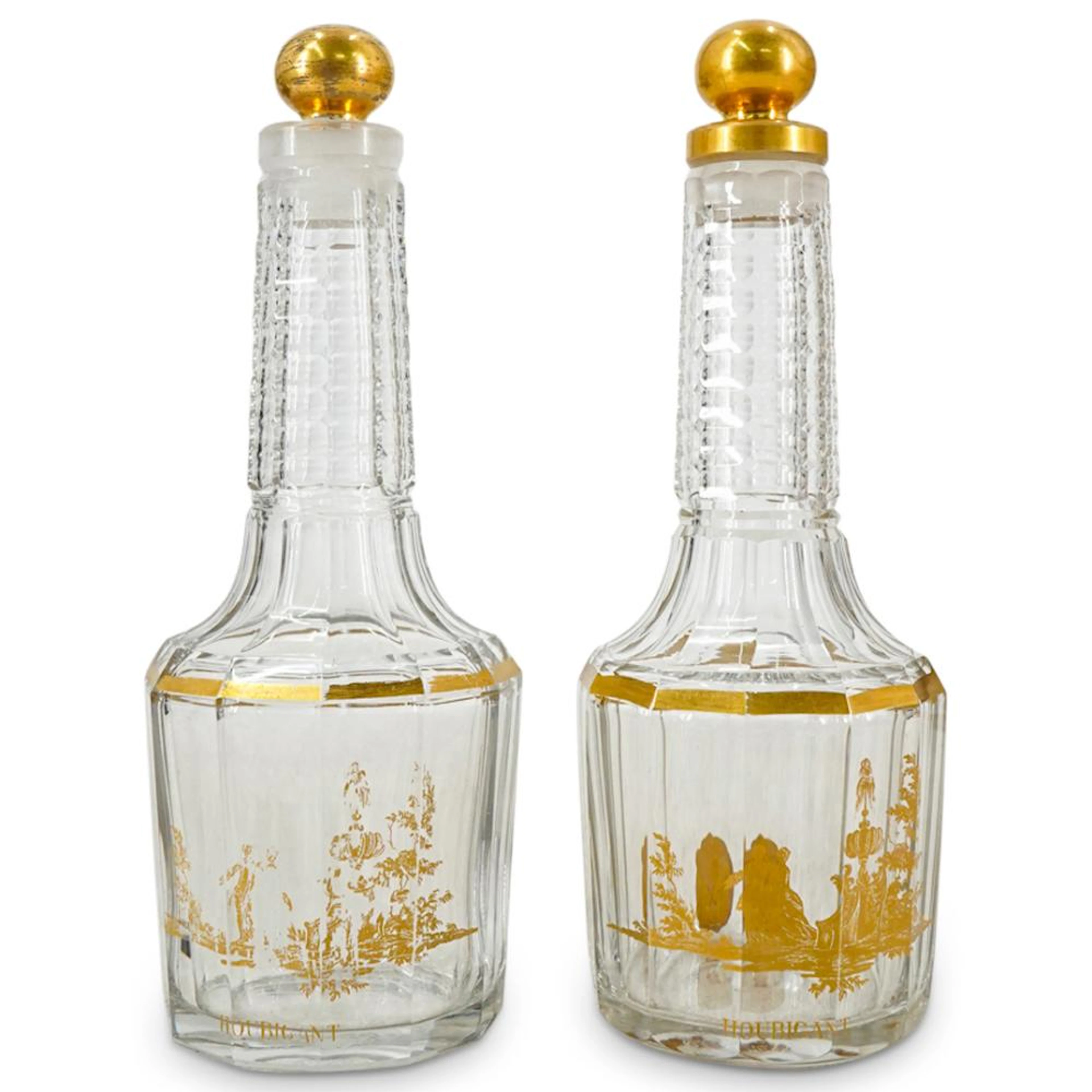 Pair Baccarat "Quelques Fleurs" Houbigant Crystal Perfume Bottles