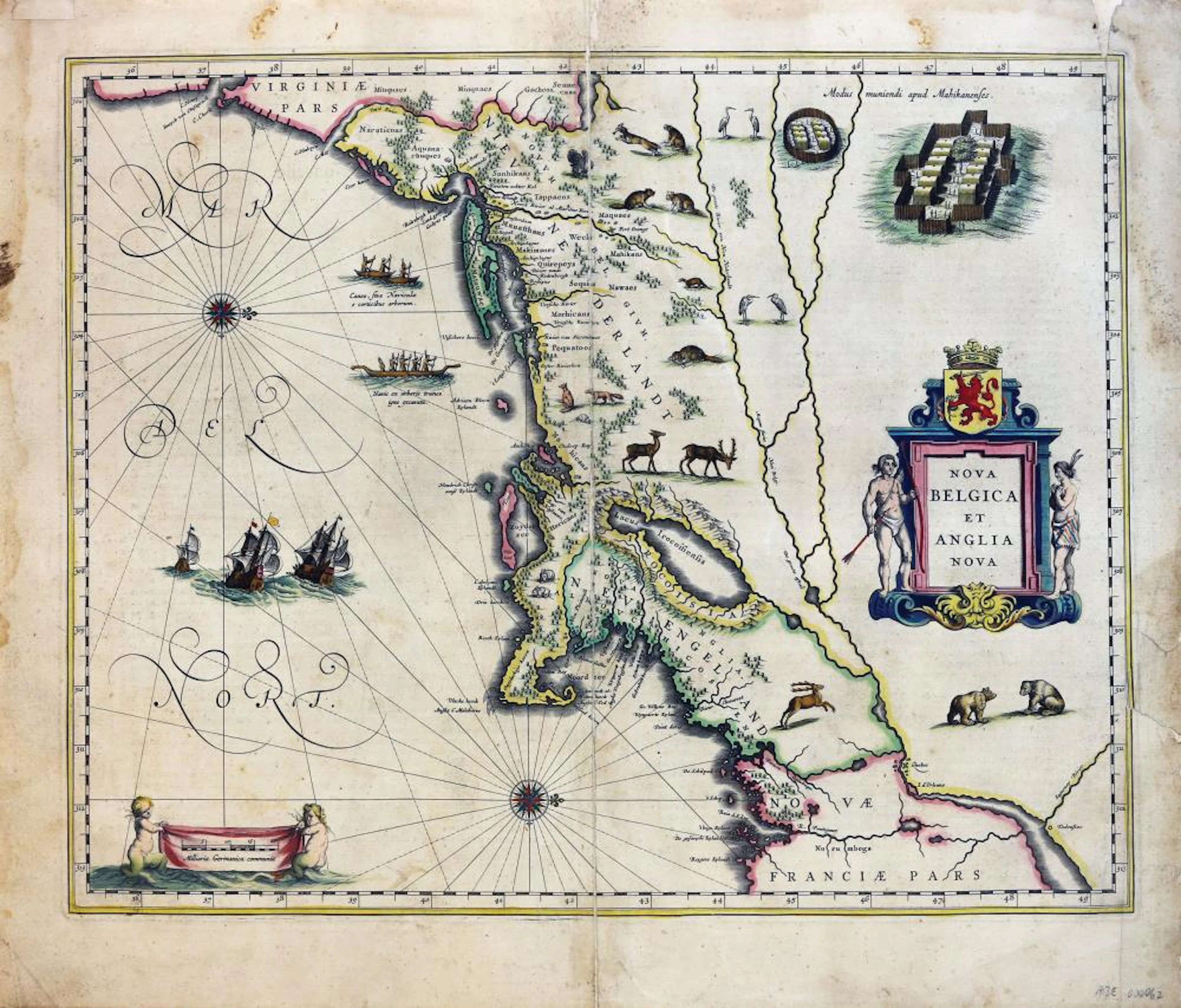 Blaeu Map of N.E. U.S., 1622