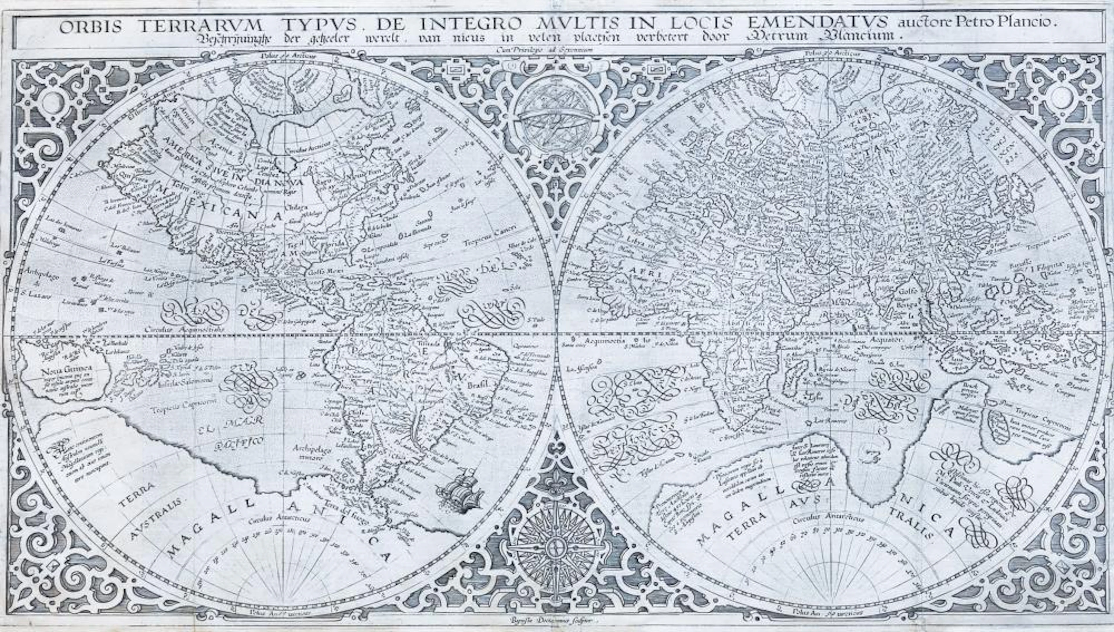 Plancius World Map 1590