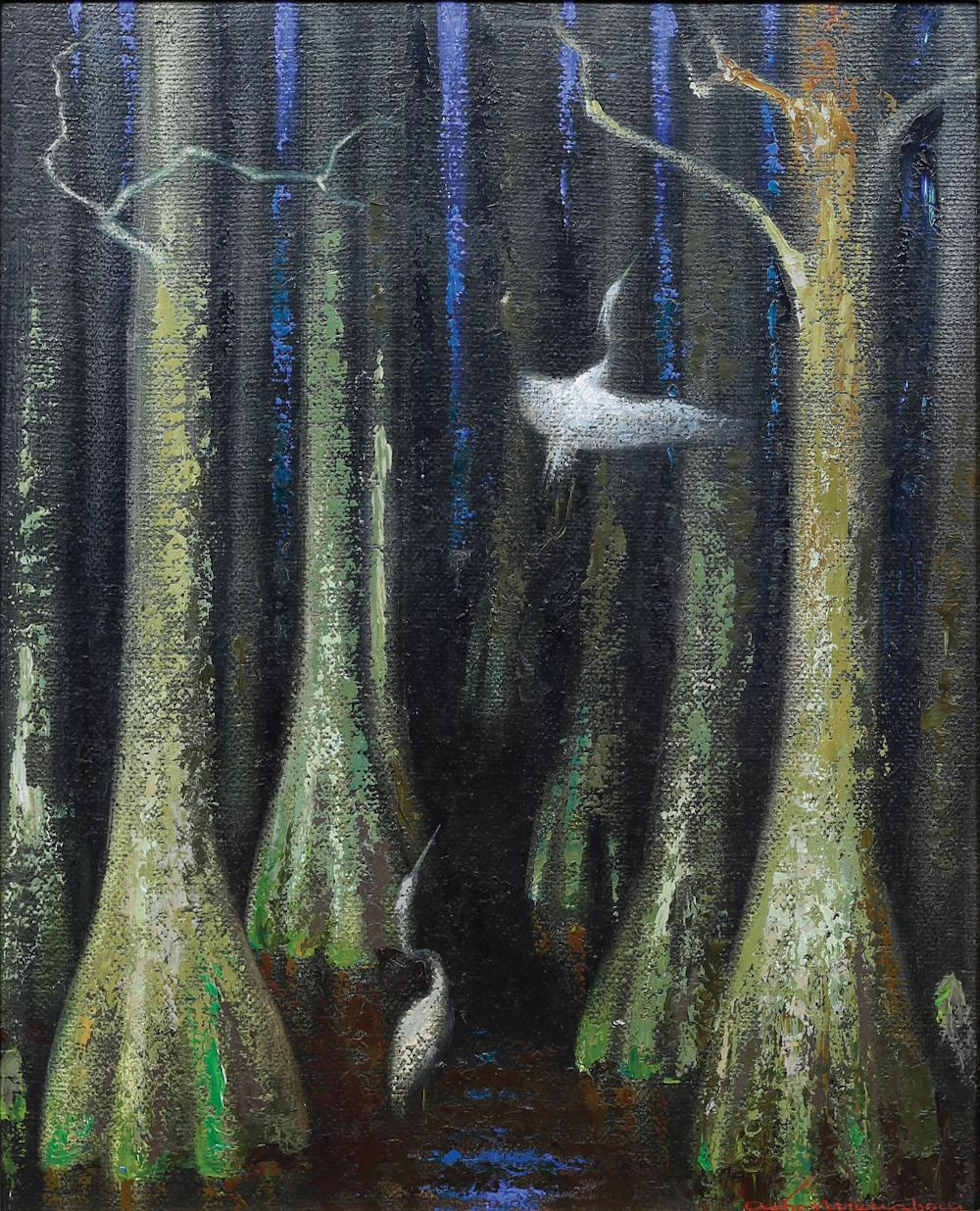 Menaboni Oil, White Herons