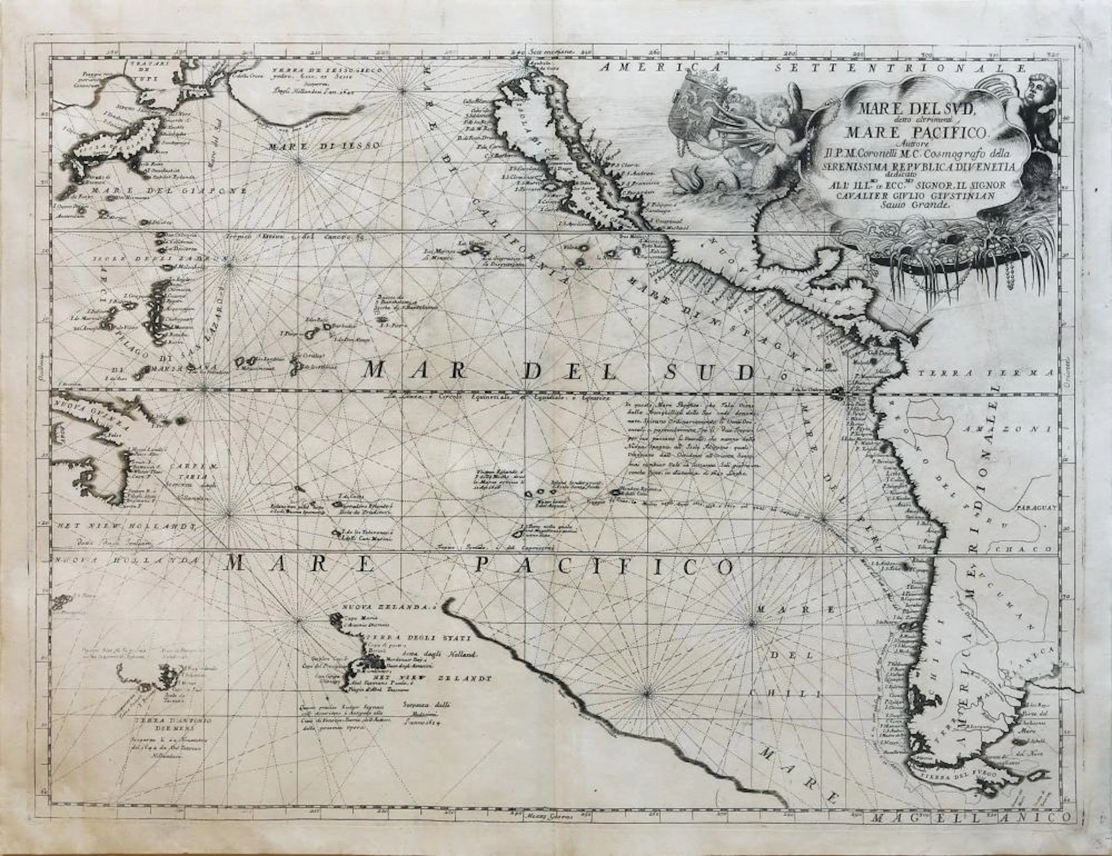 Coronelli Map of the Pacific, 1691