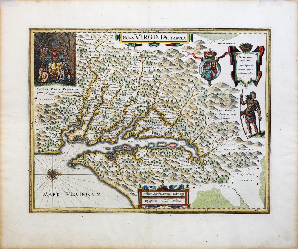 Blaeu Map of Virginia, 1640