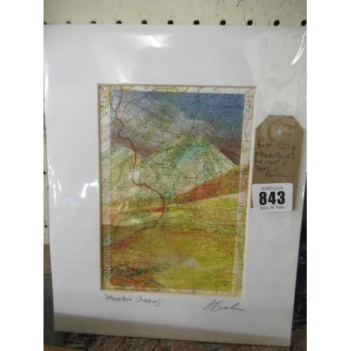 MONOPRINT MAP AND A TEXTILE PANEL | Barnebys