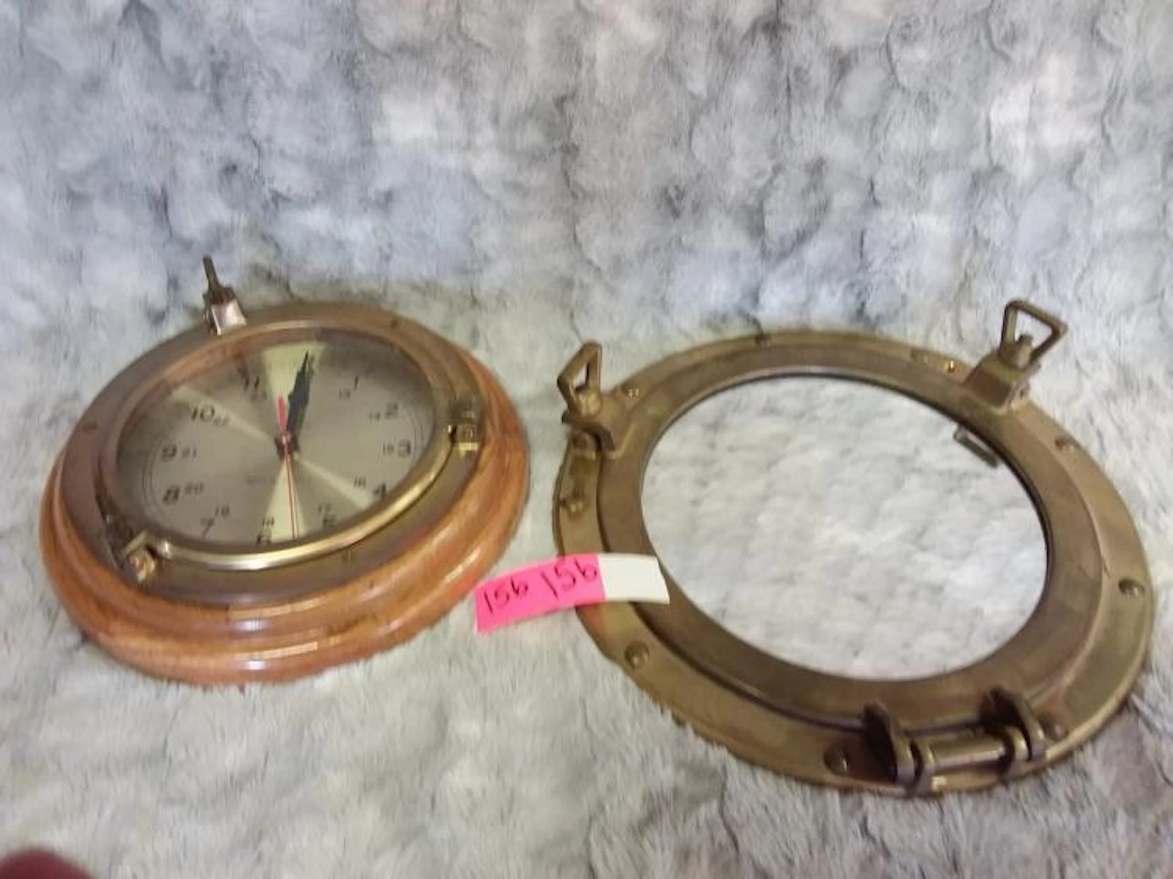 Nautical themed clock and mirror