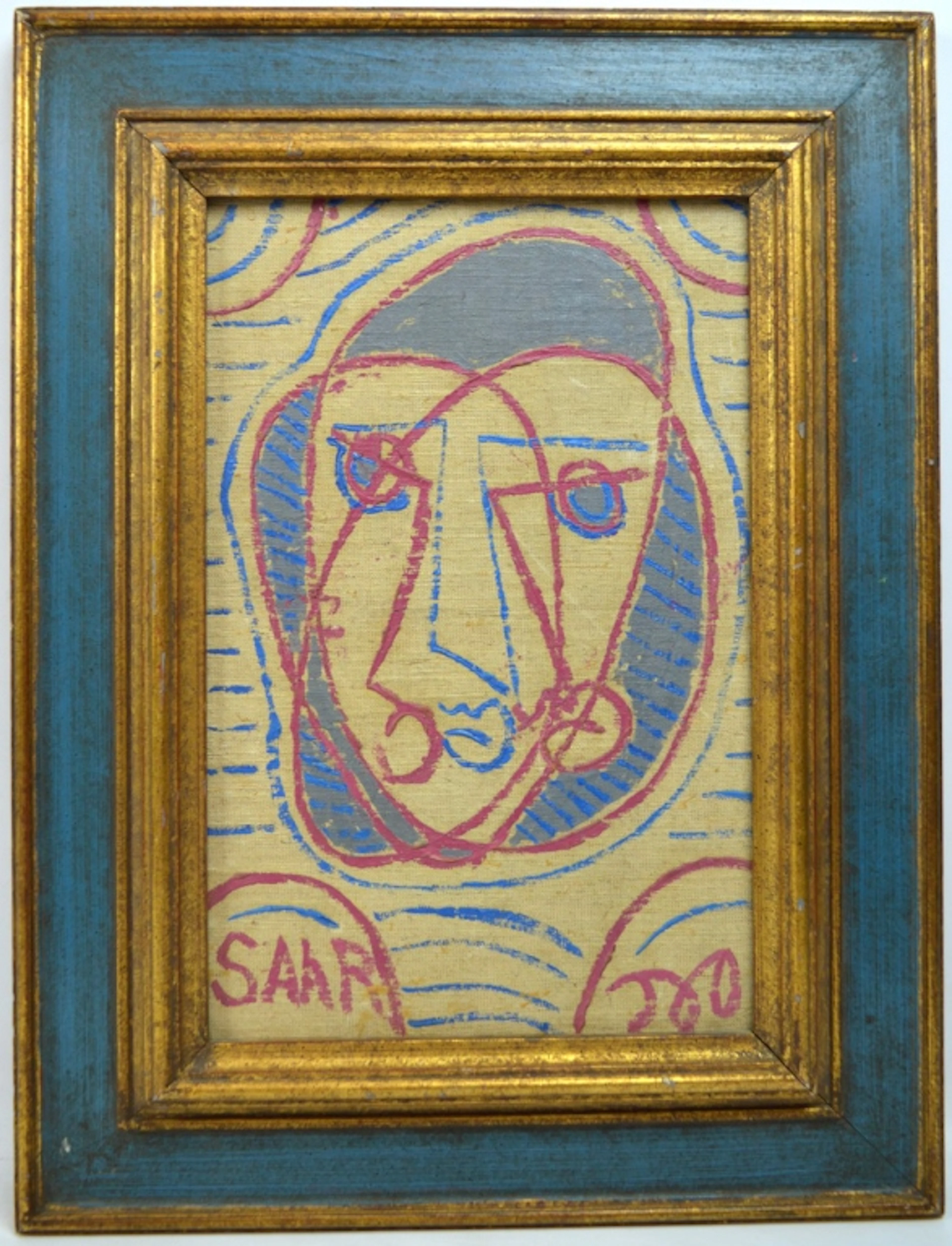 Oil on Canvas covered Board signed "SAAR"