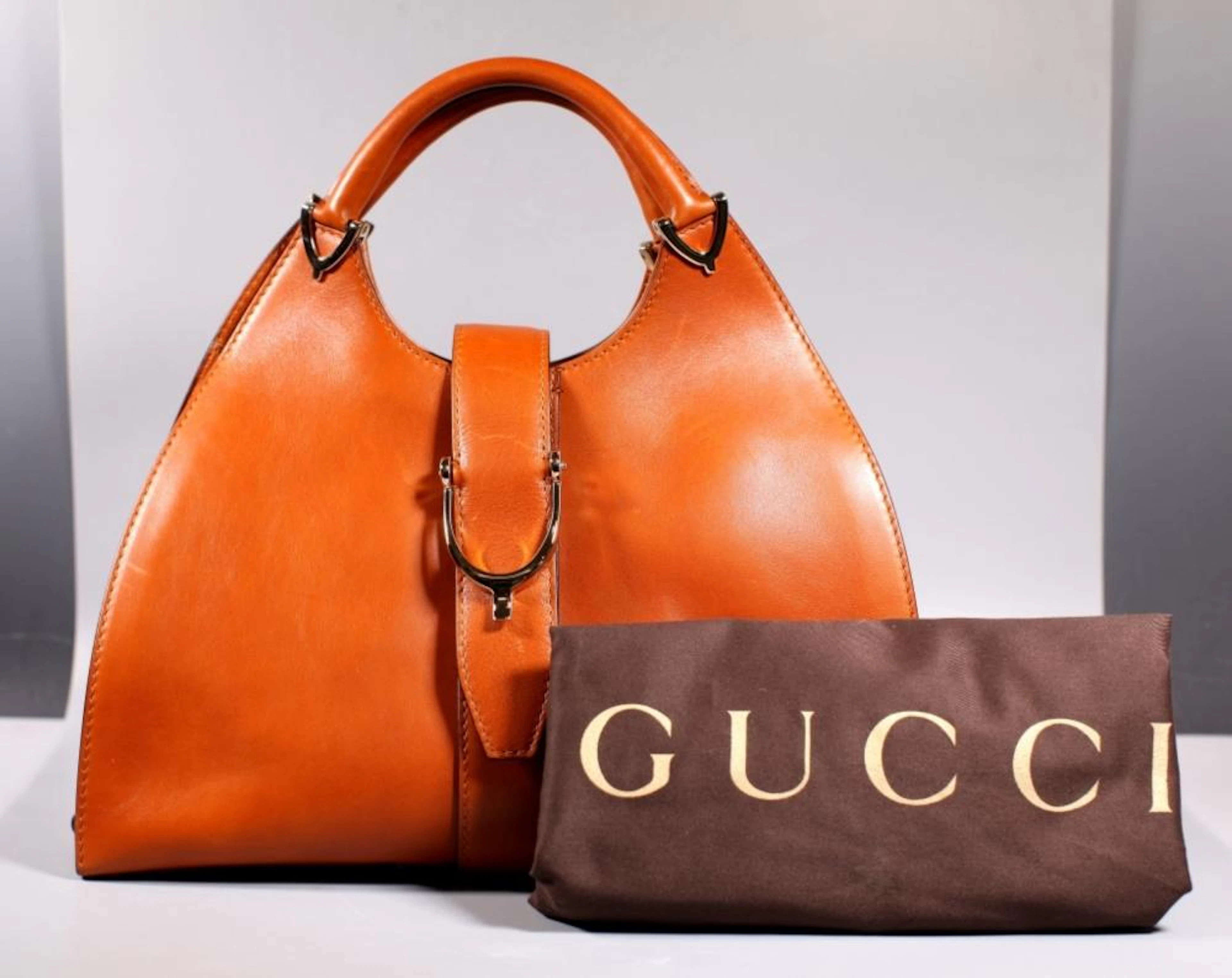 Gucci Saddle Leather Handbag; Original Price Tag