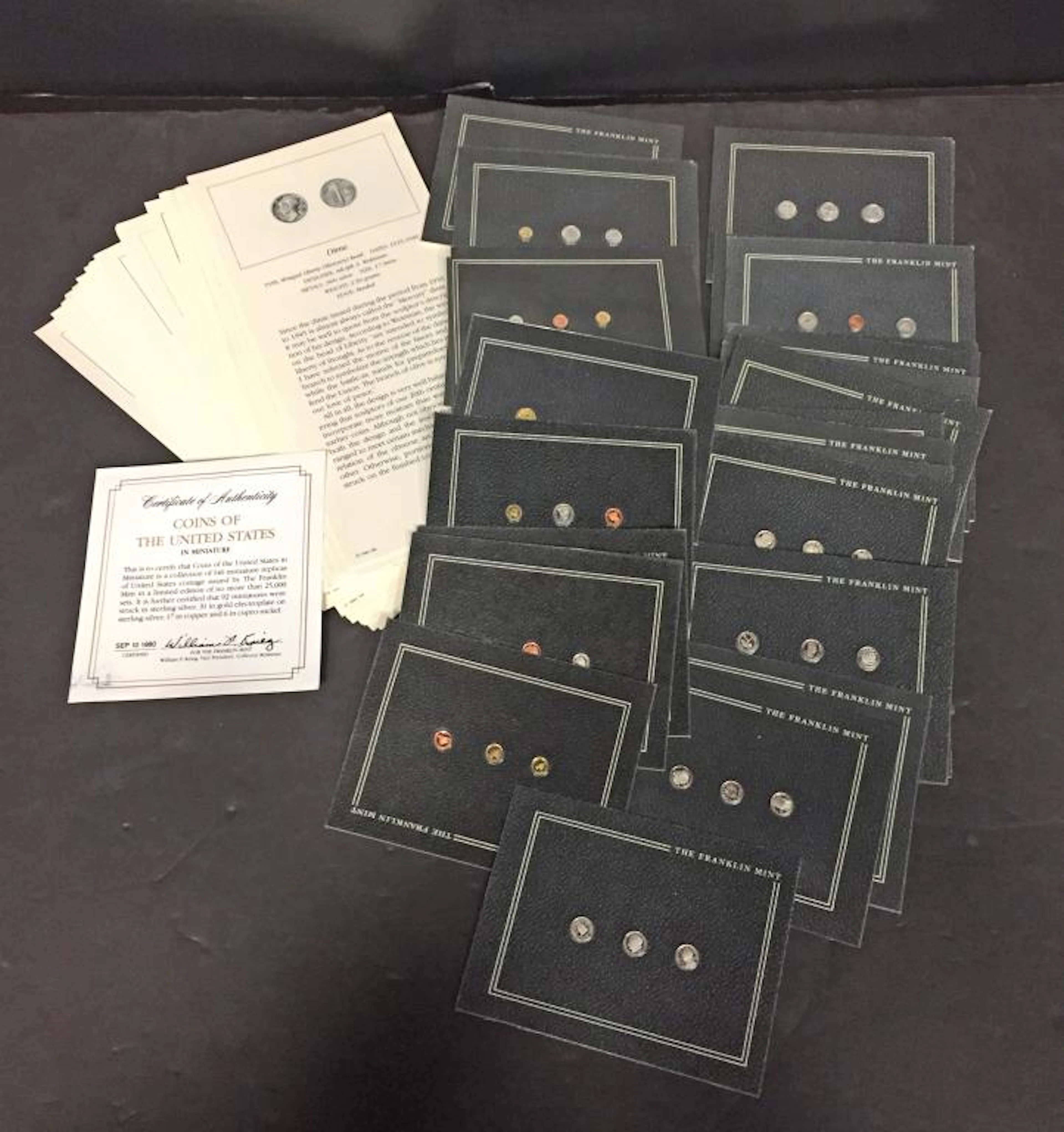 Franklin Mint Coins In Miniature 30 Cards 3 Each