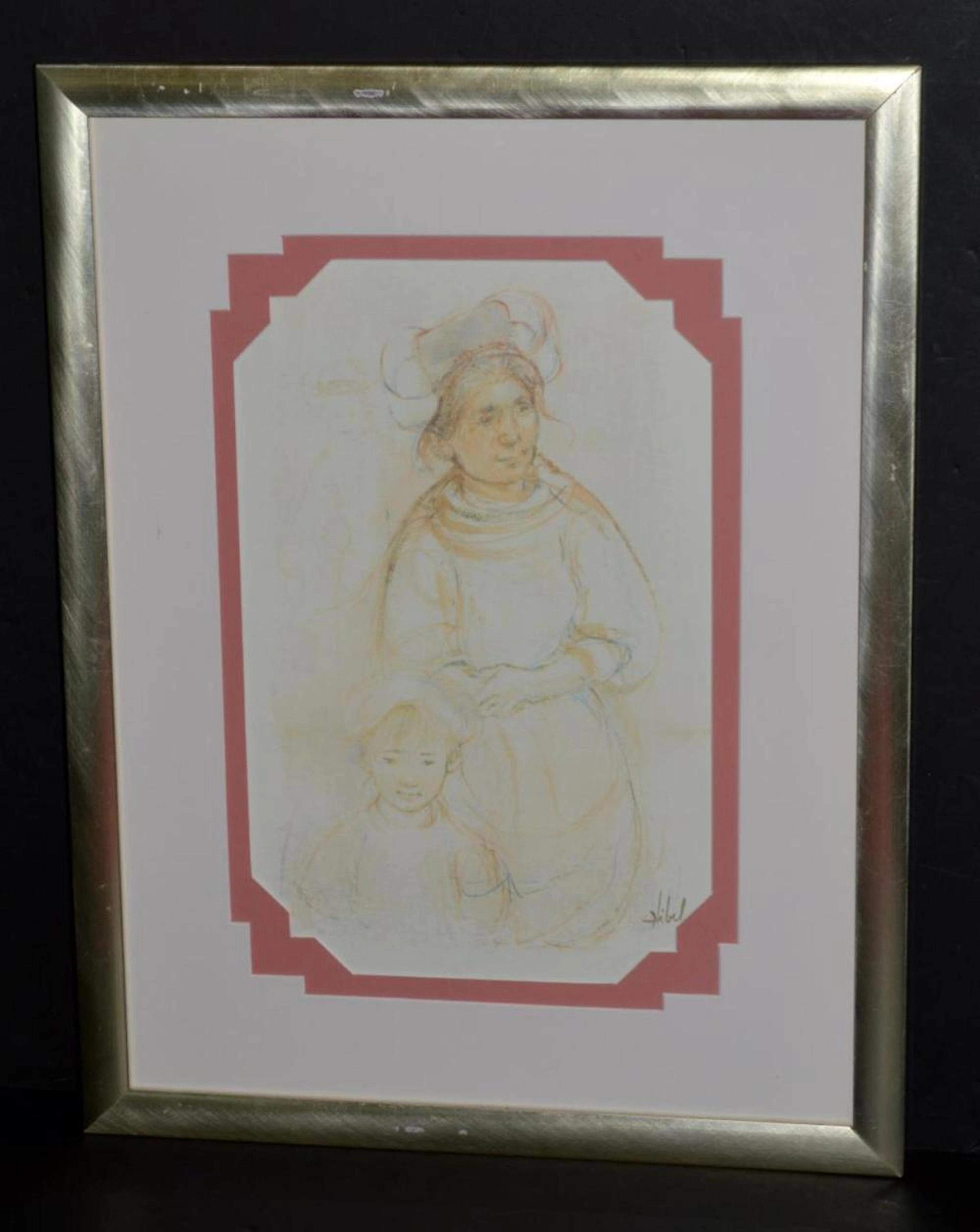 Framed & Signed Edna Hibel Print