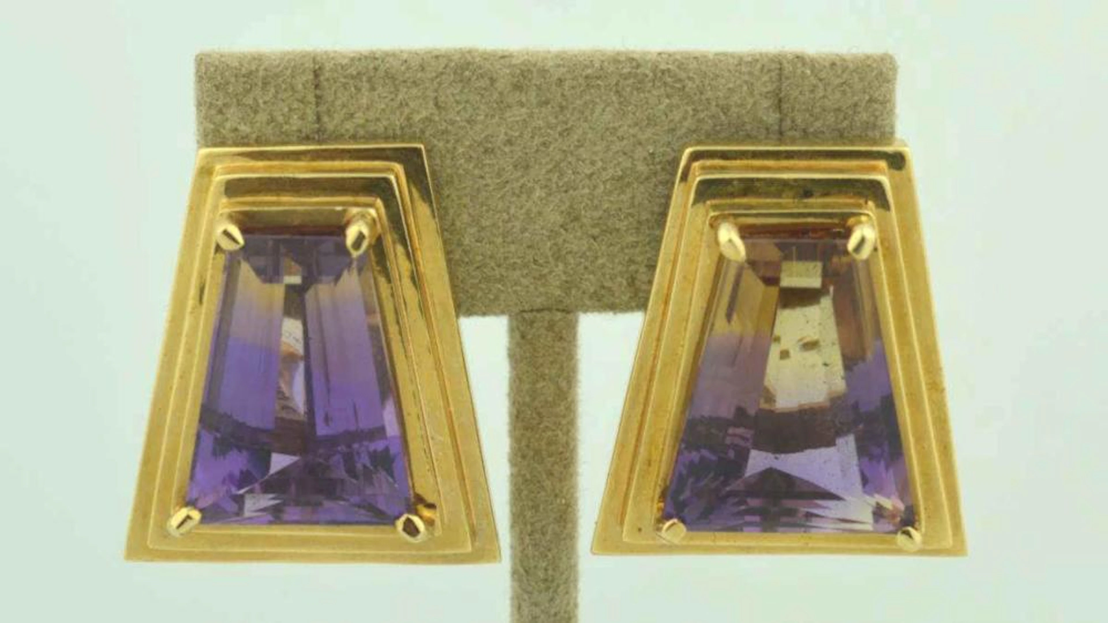 14kt yellow gold Ametrine earrings
