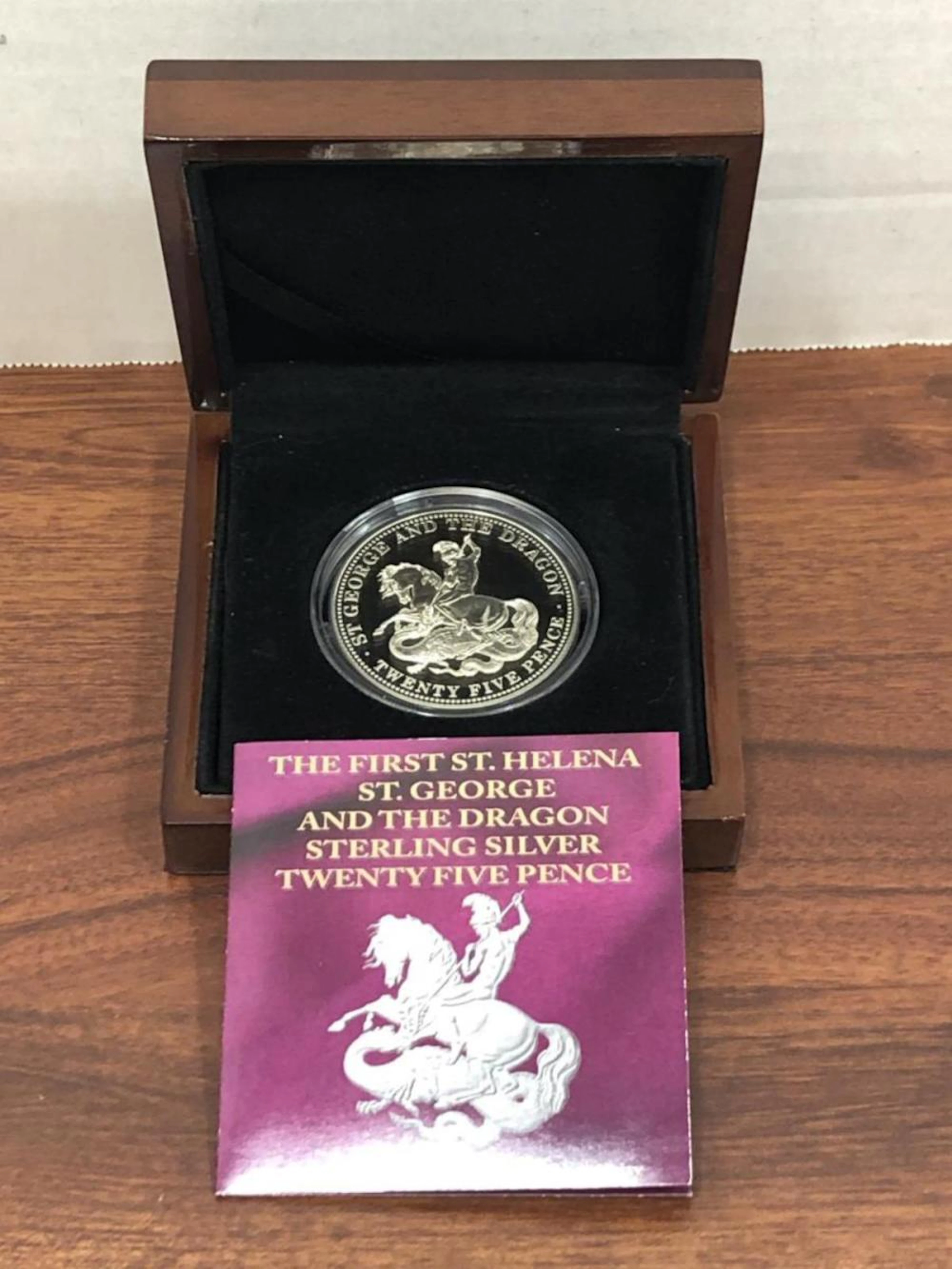 2013 Silver Proof 25p St. Helena George & Dragon