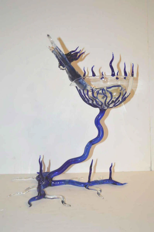 Art Glass Sculpture by Hans Godo Frabel
