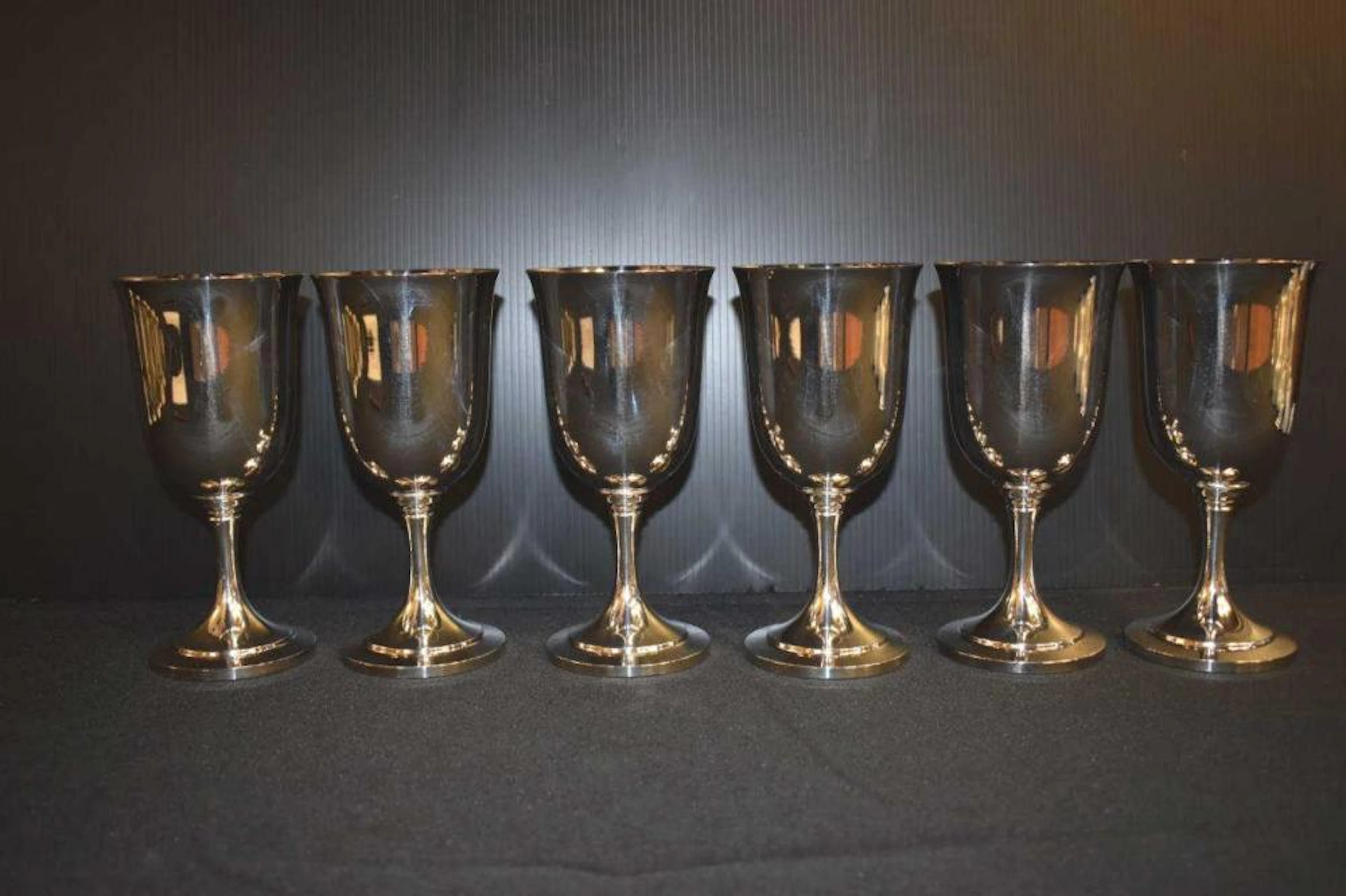 Set of 6 Silver Plated Wine Water Goblets