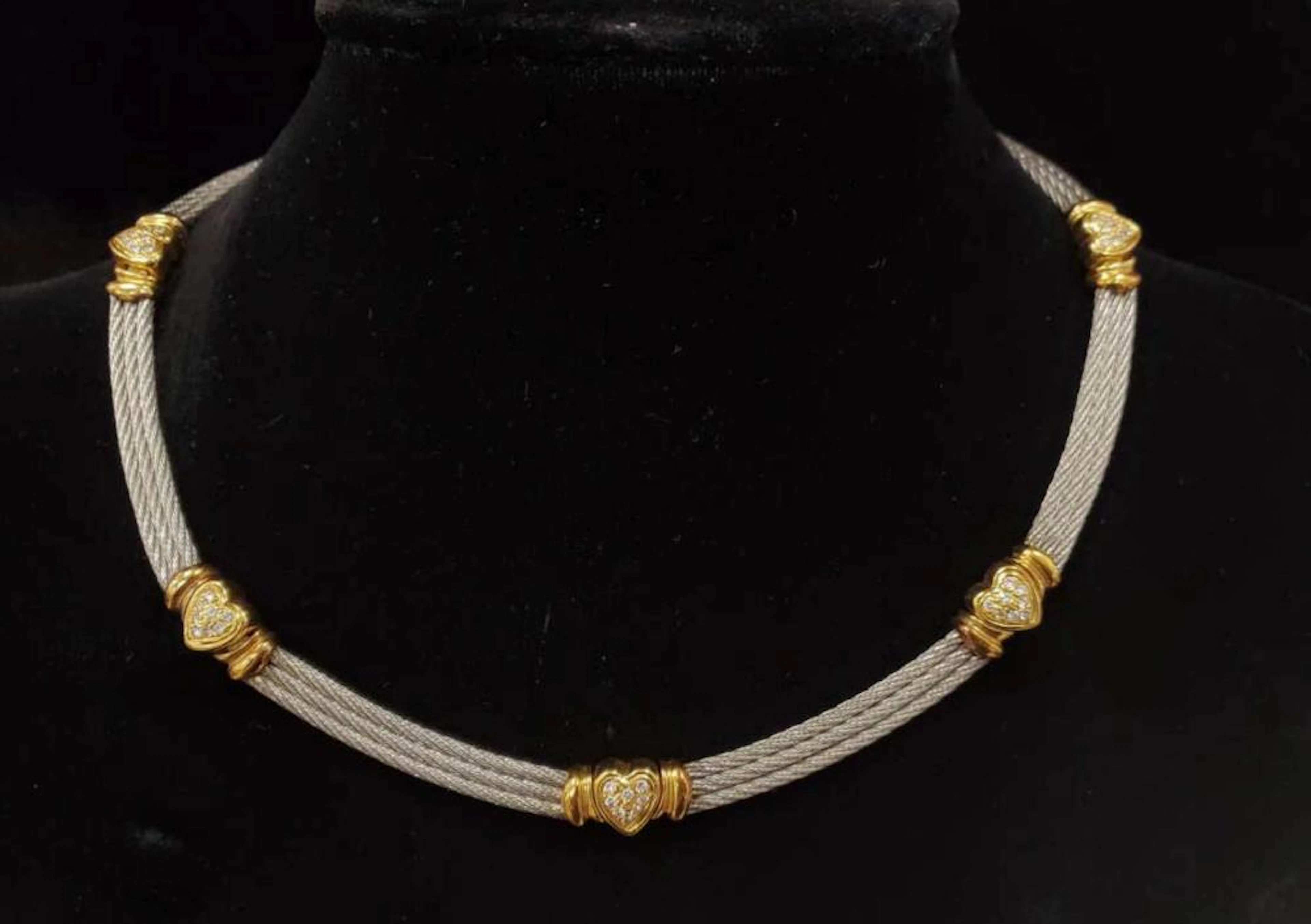18kt and stainless Philippe Charriol necklace