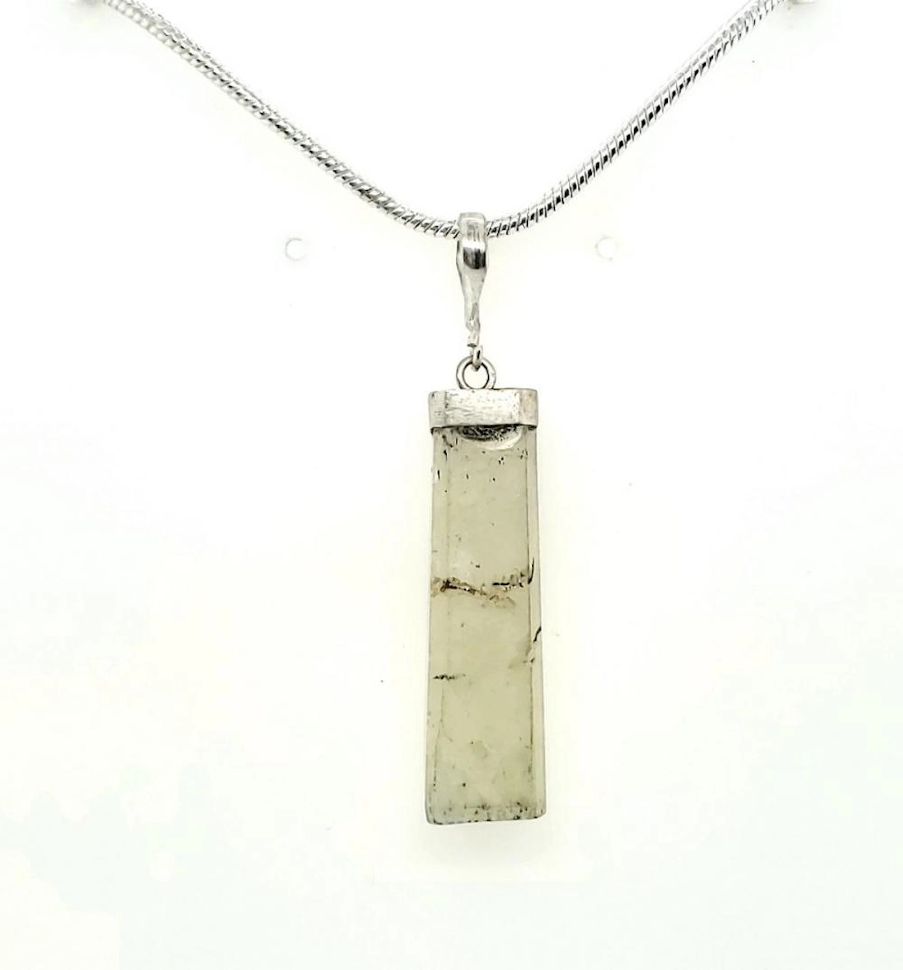 sterling silver kunzite crystal necklace