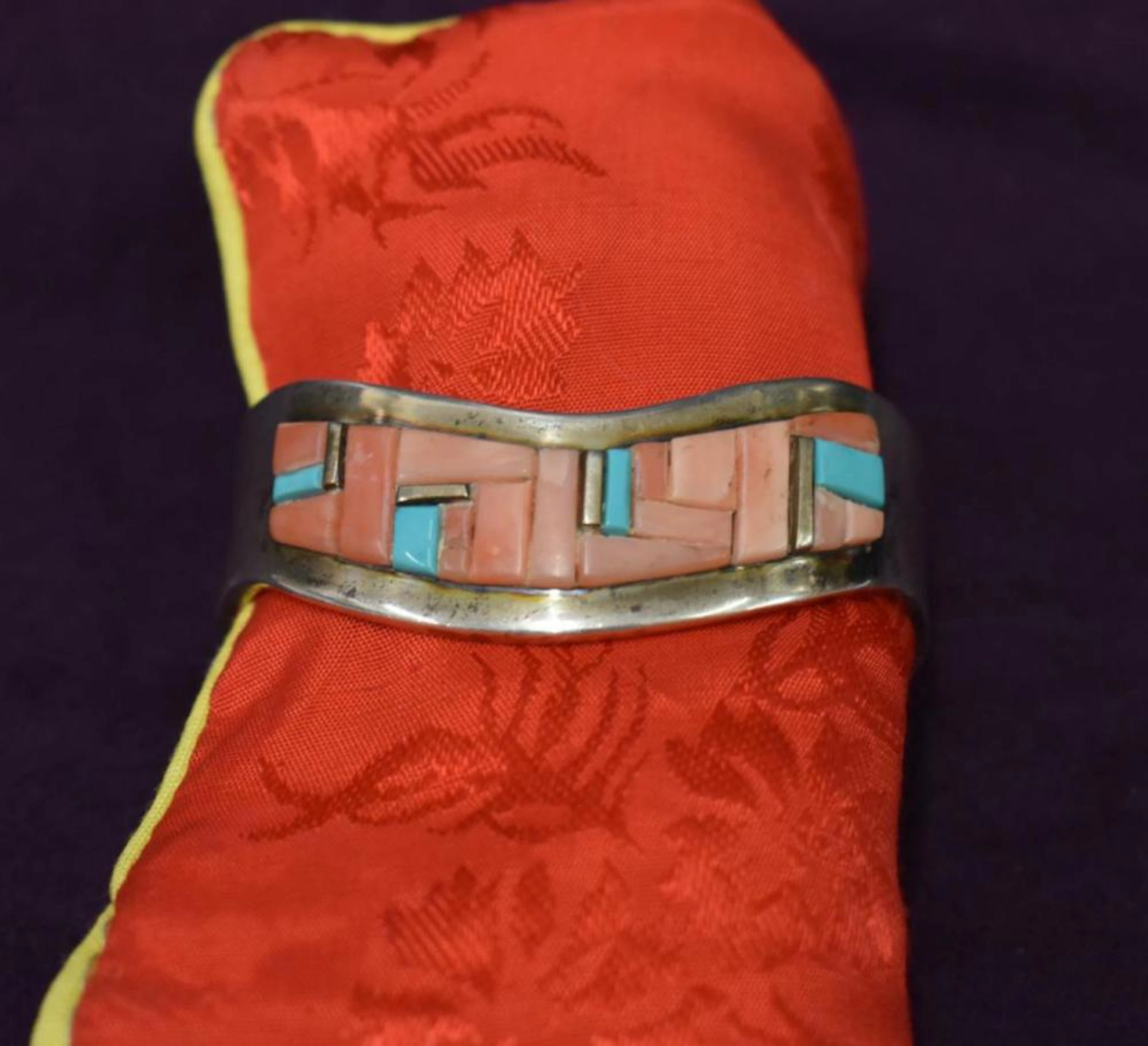 Signed EB Eugene Belone Navajo Sterling Turquoise