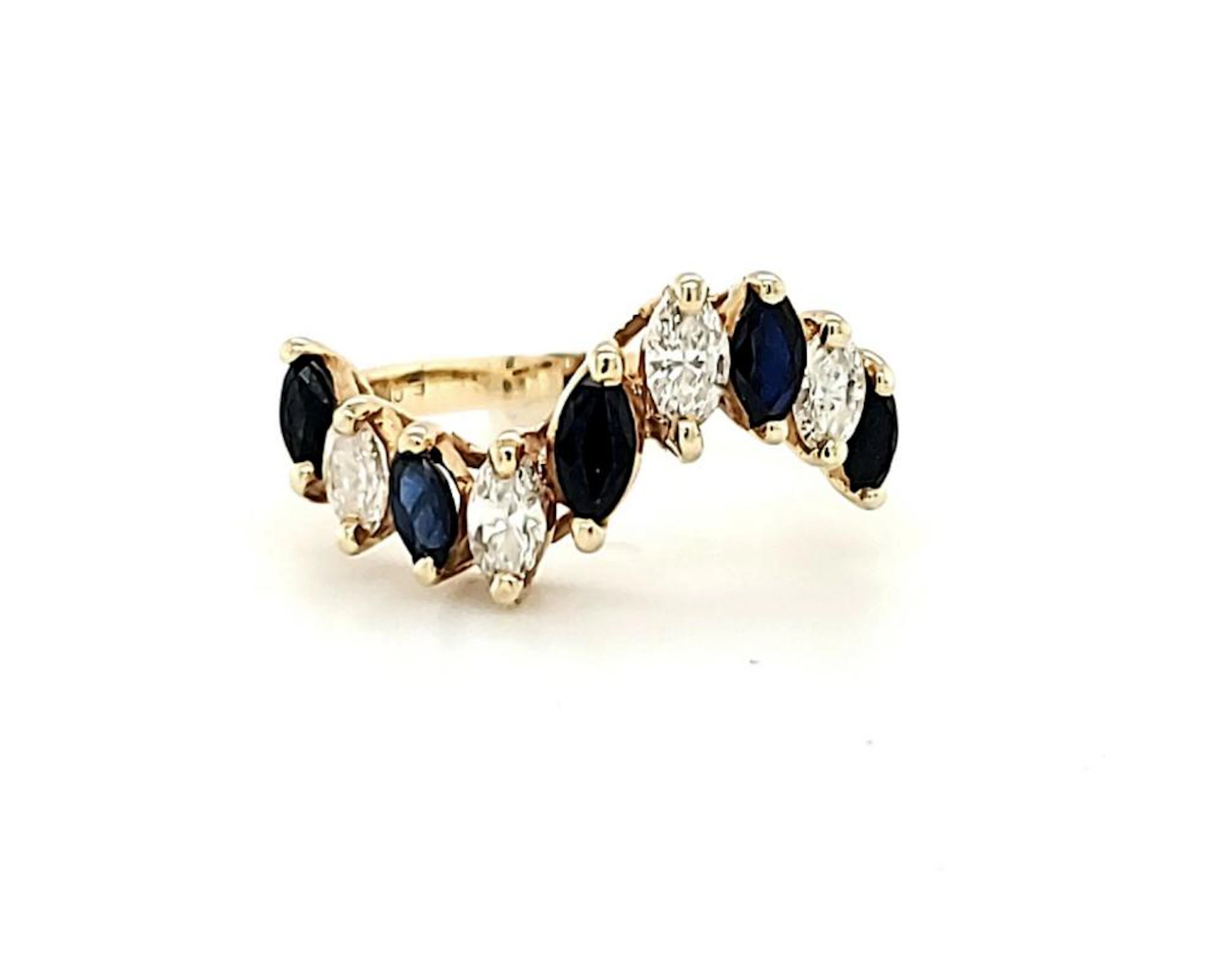 14kt yellow gold sapphire and diamond band