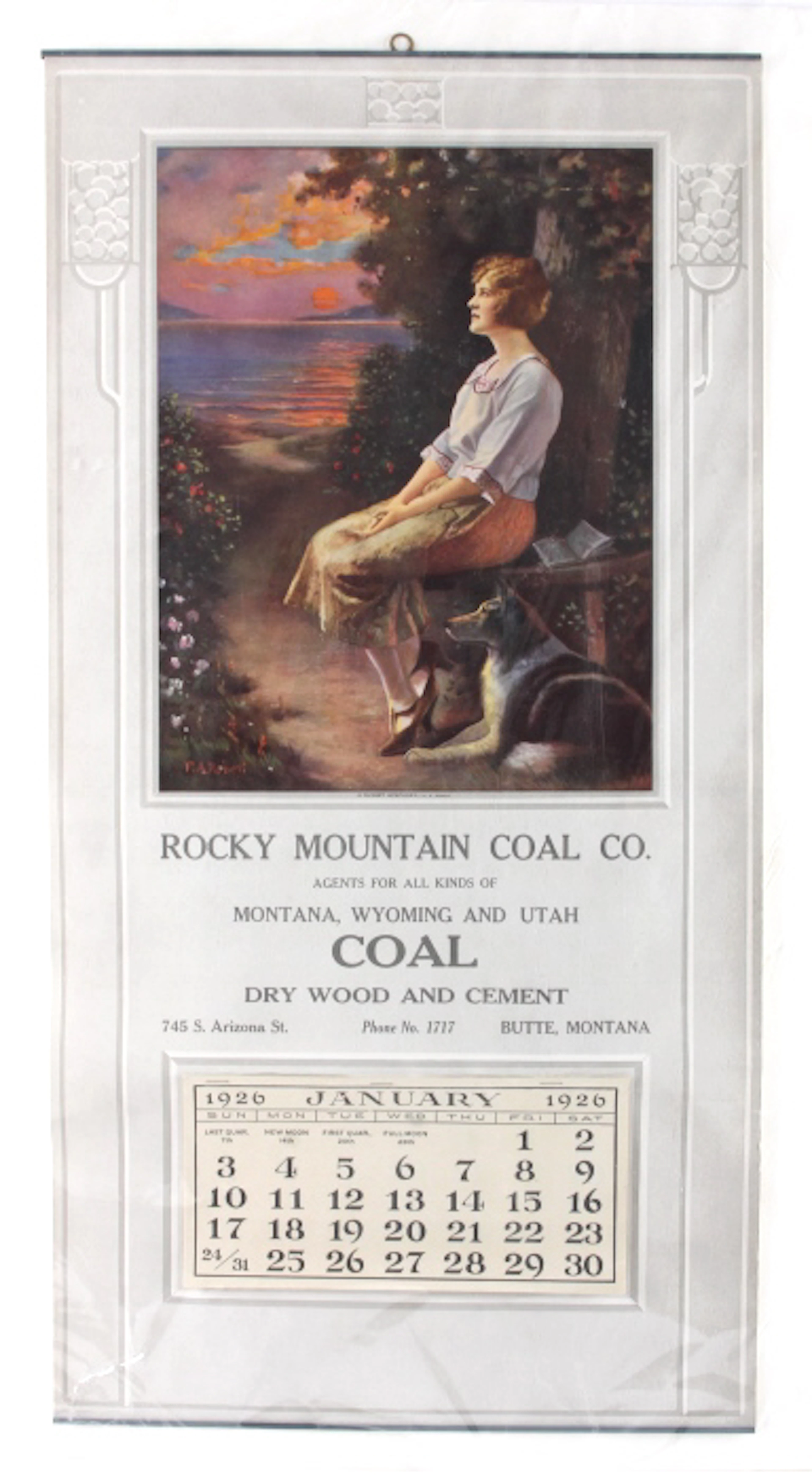 1926 Rocky Mountain Coal Calendar Butte Montana