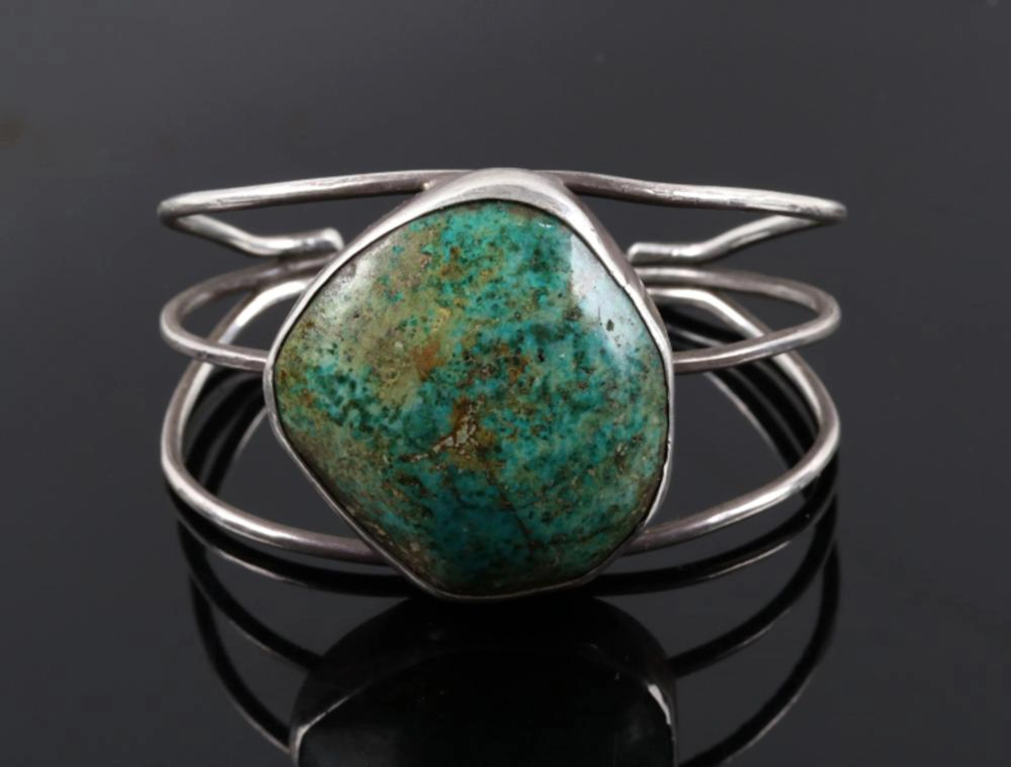 Navajo Sterling Silver & Chrysocolla Bracelet