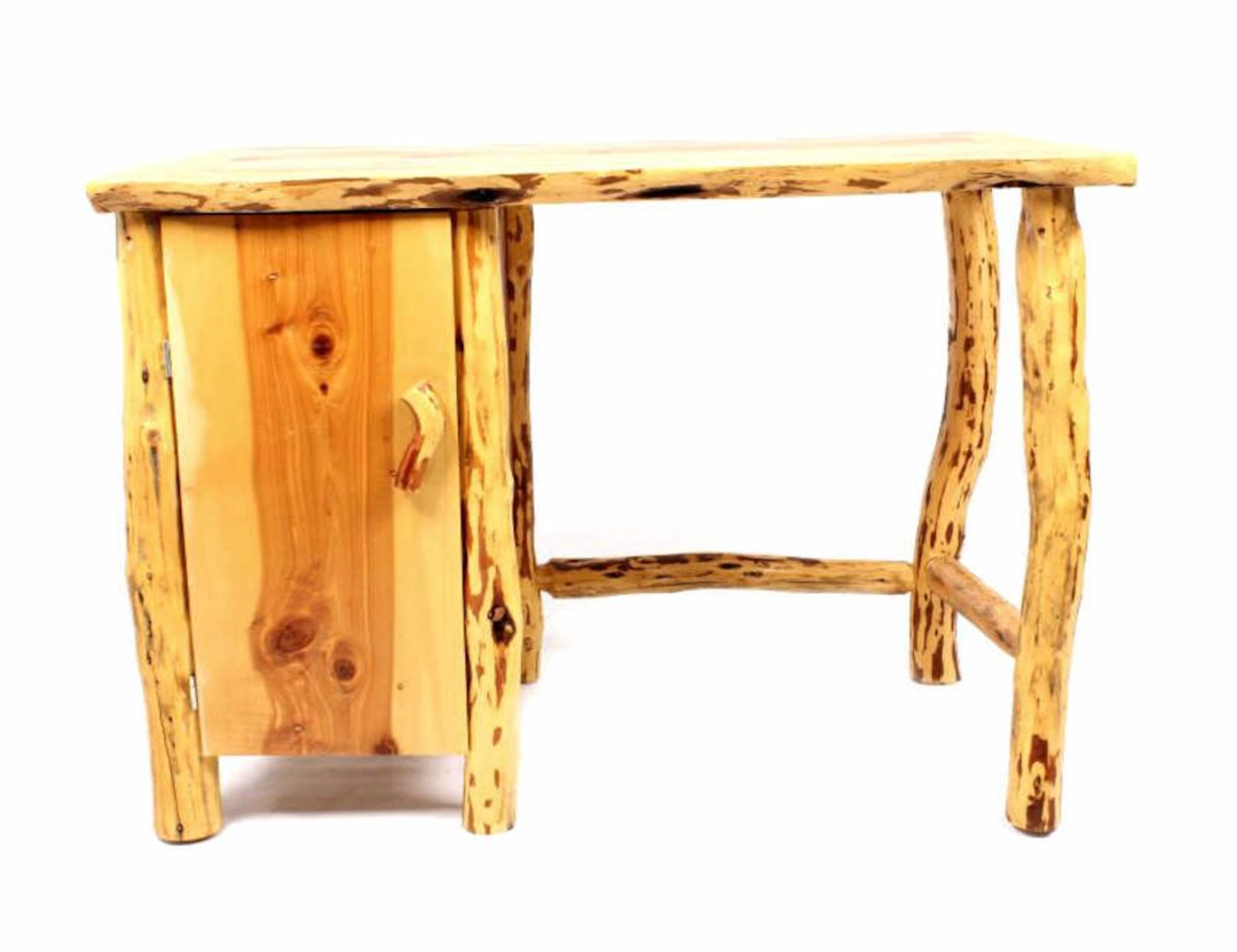 Rustic Hardwood Cedar Log Desk