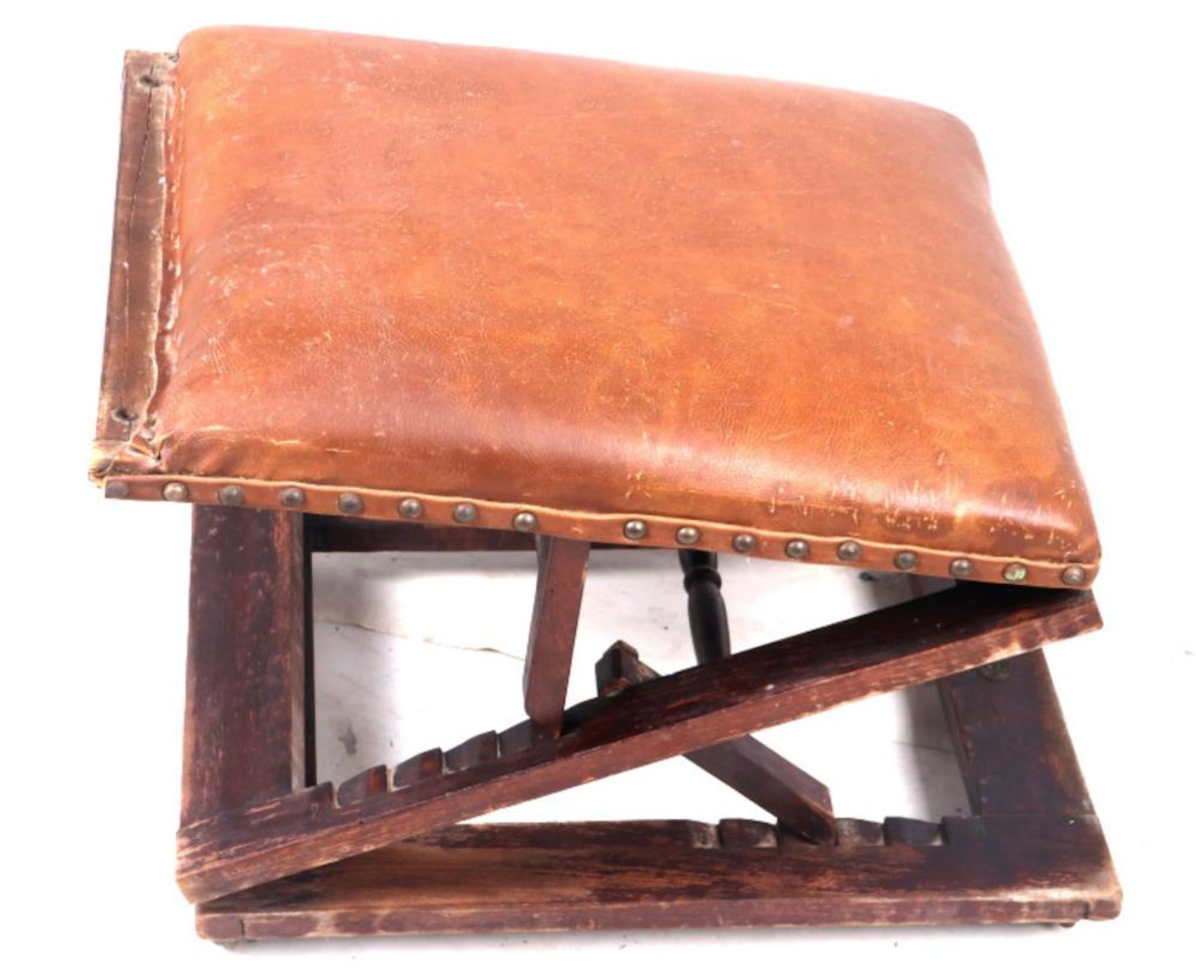 Carter Maker Adjustable Rolling Foot Stool C 1880s