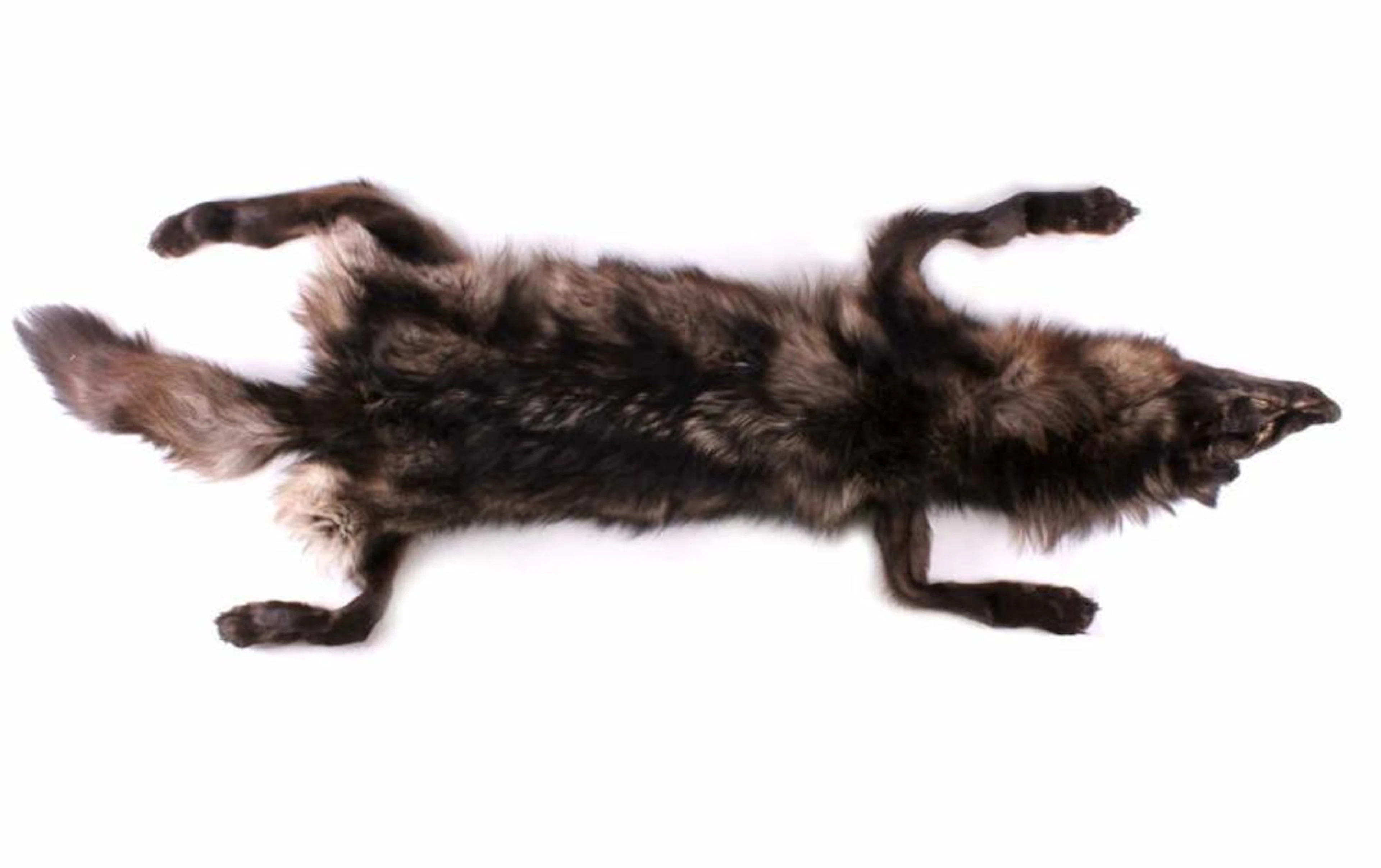 Large Montana Black/Silver Plush Trophy Wolf Hide