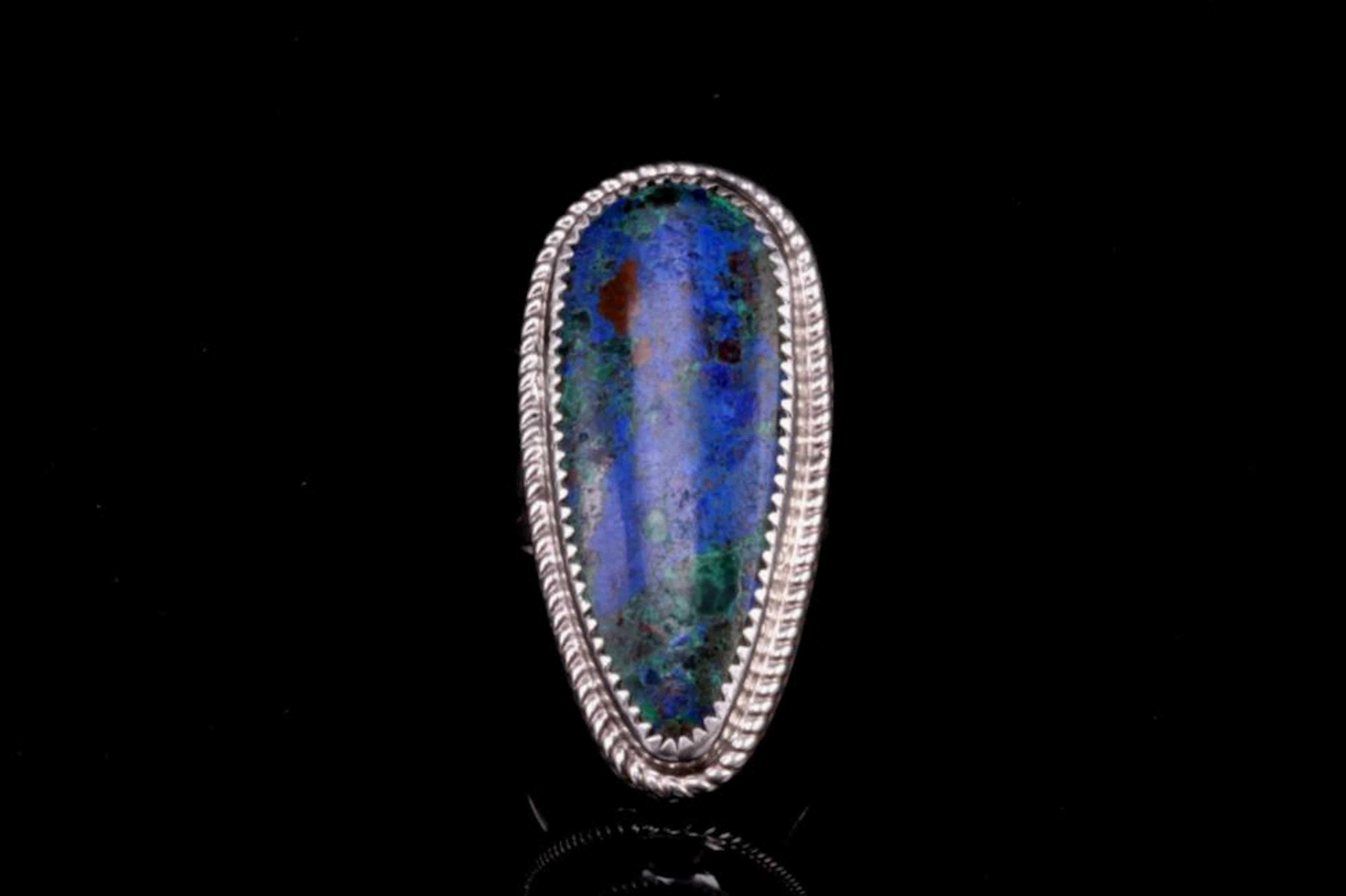 Hopi Sterling Silver Azurite Malachite Ring