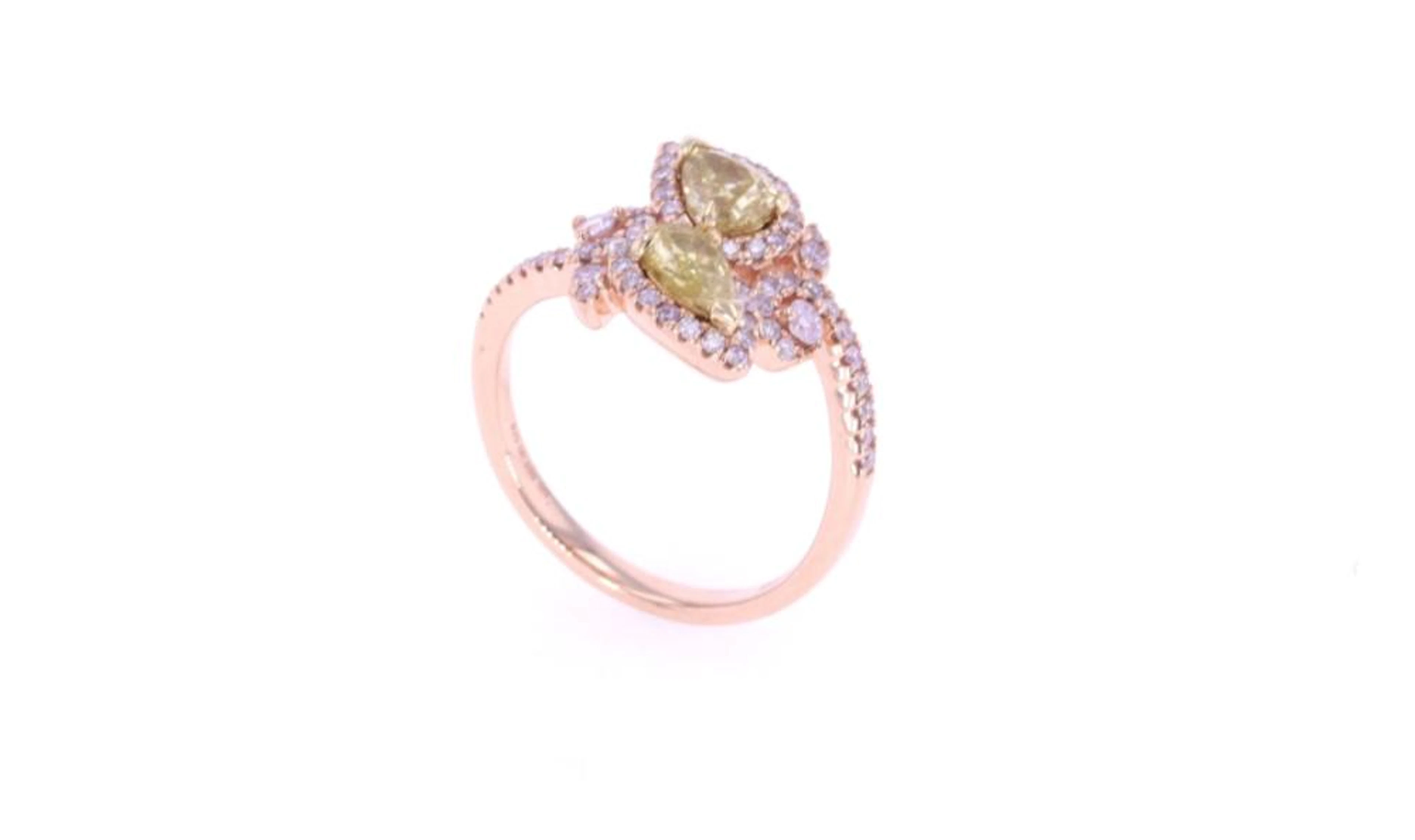 Fancy Pink & Yellow Diamond 14k Rose Gold Ring