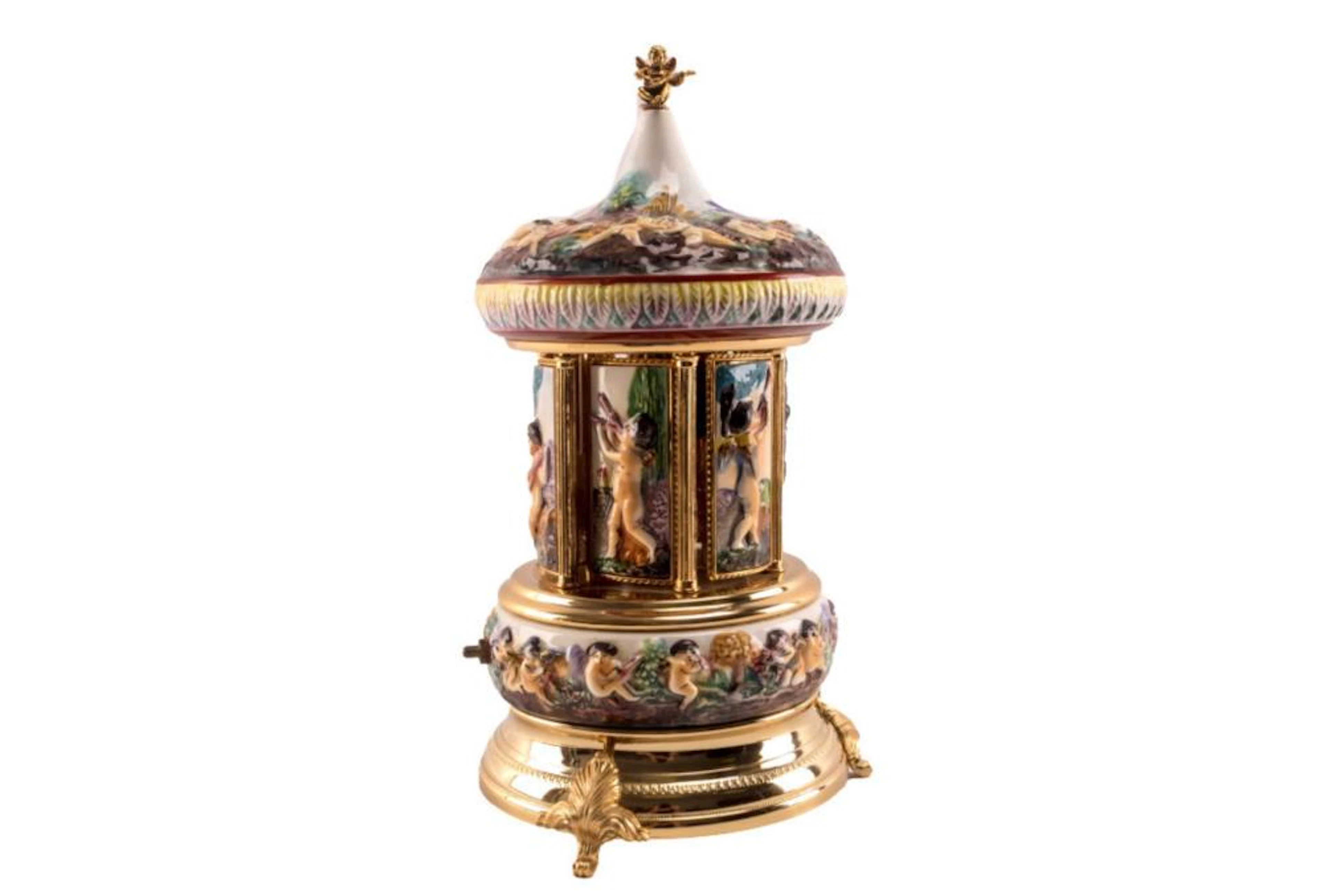 R. Capodimonte Cherub Porcelain Cigar Carousel