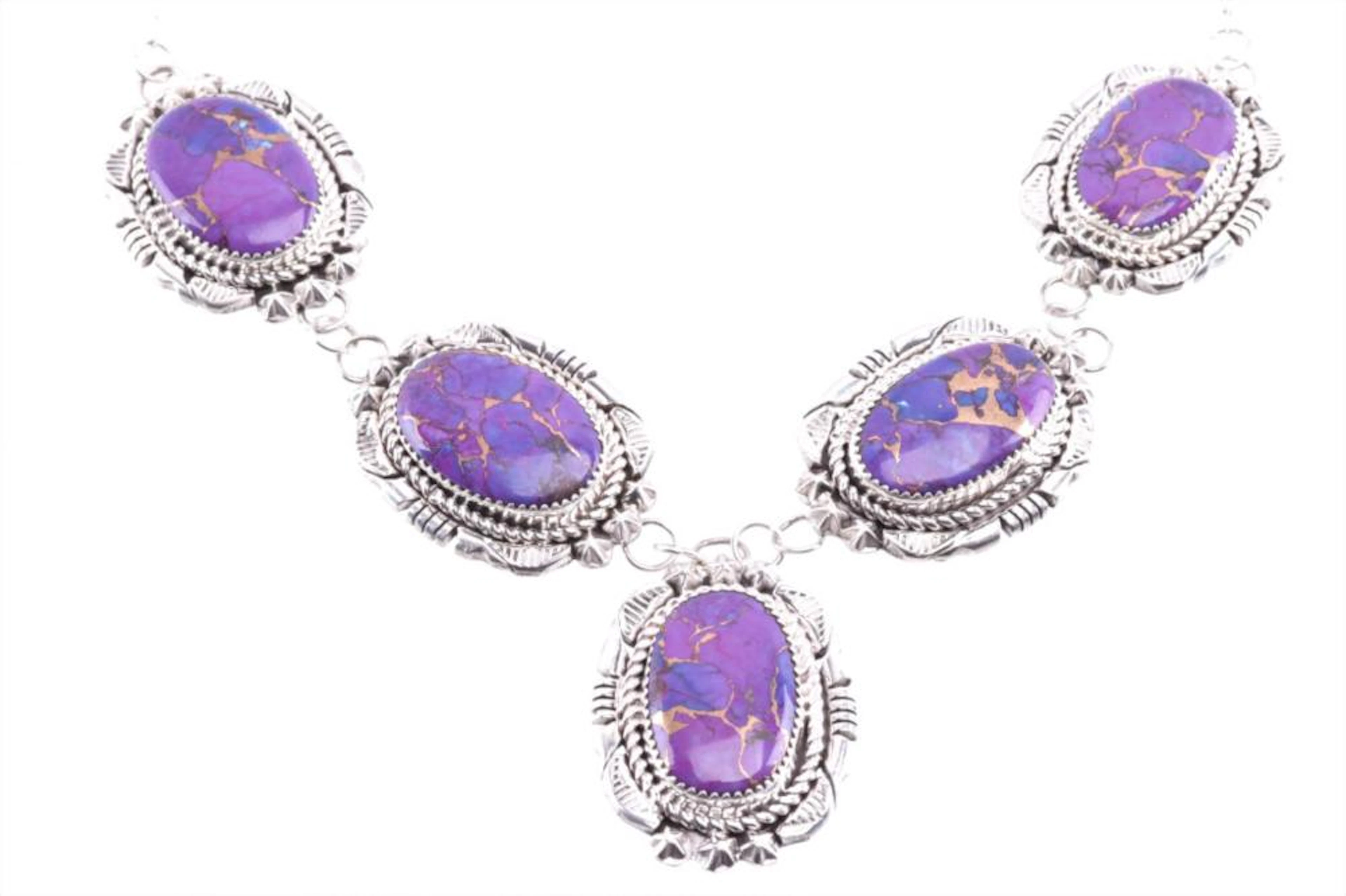 avajo E. McCray Sterling Silver Sugilite Necklace