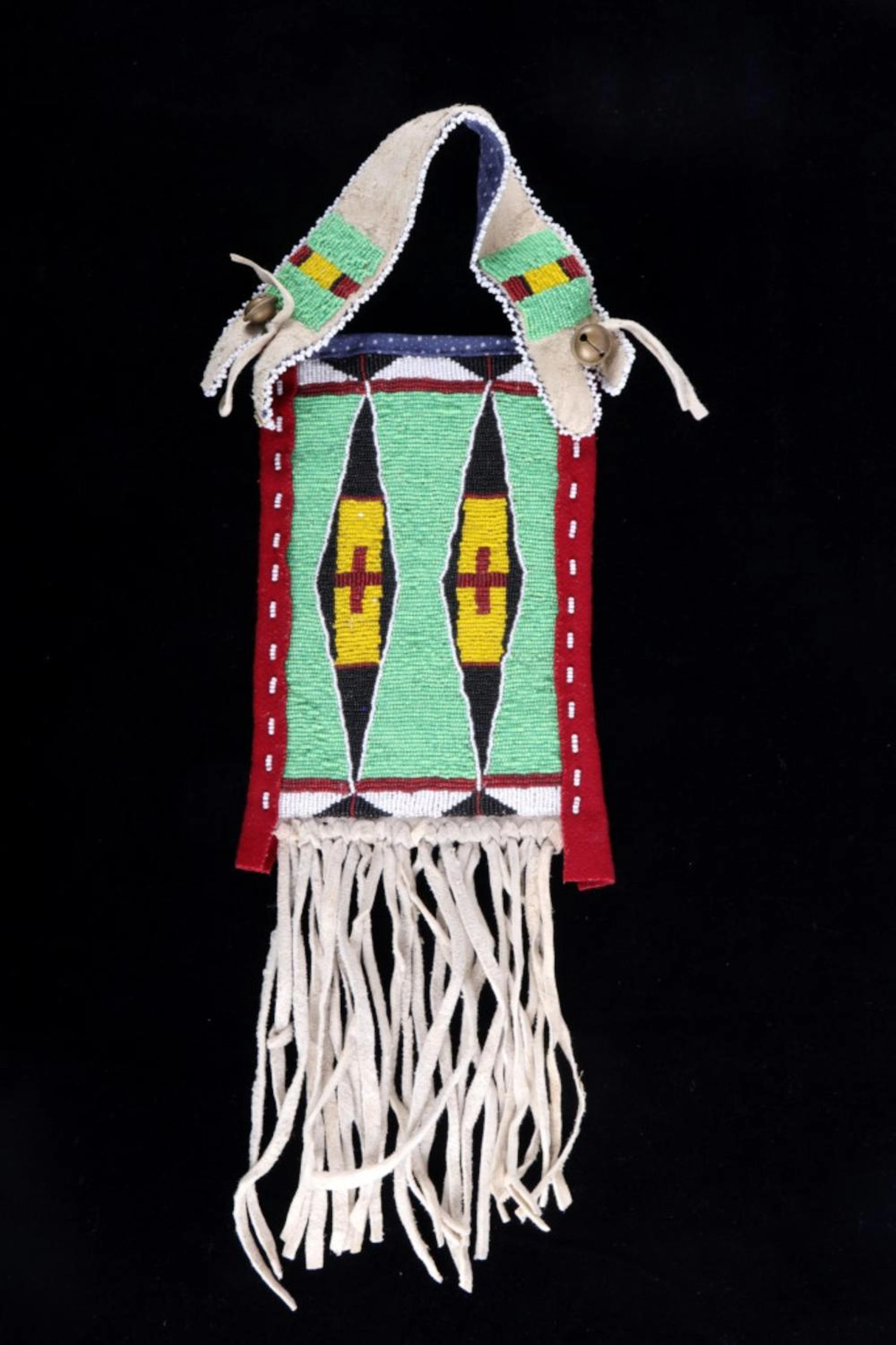Crow Fully Beaded Signal Mirror Flat Bag