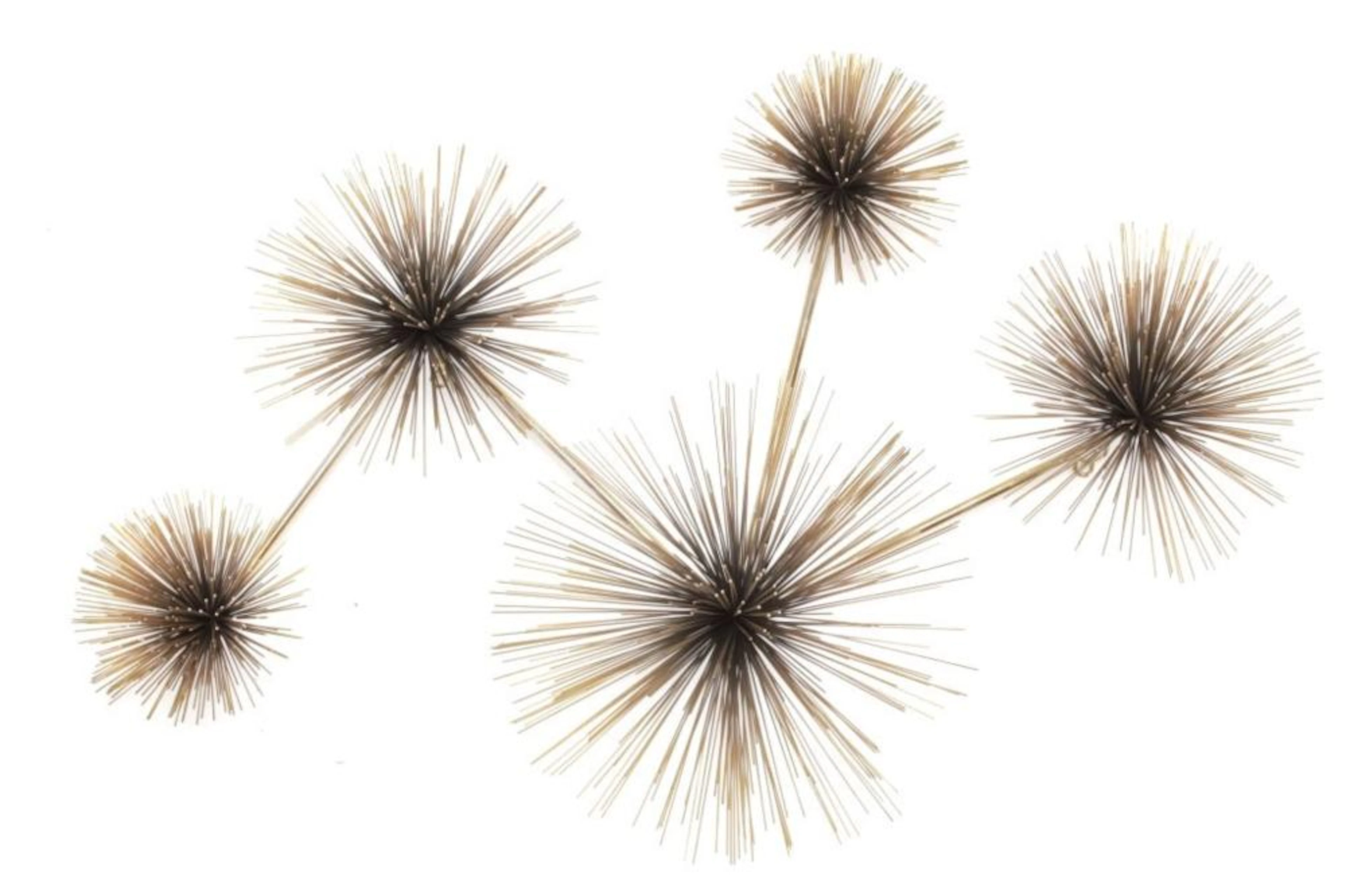 Curtis Jere Five Sunburst Pom Pom Brass Sculpture