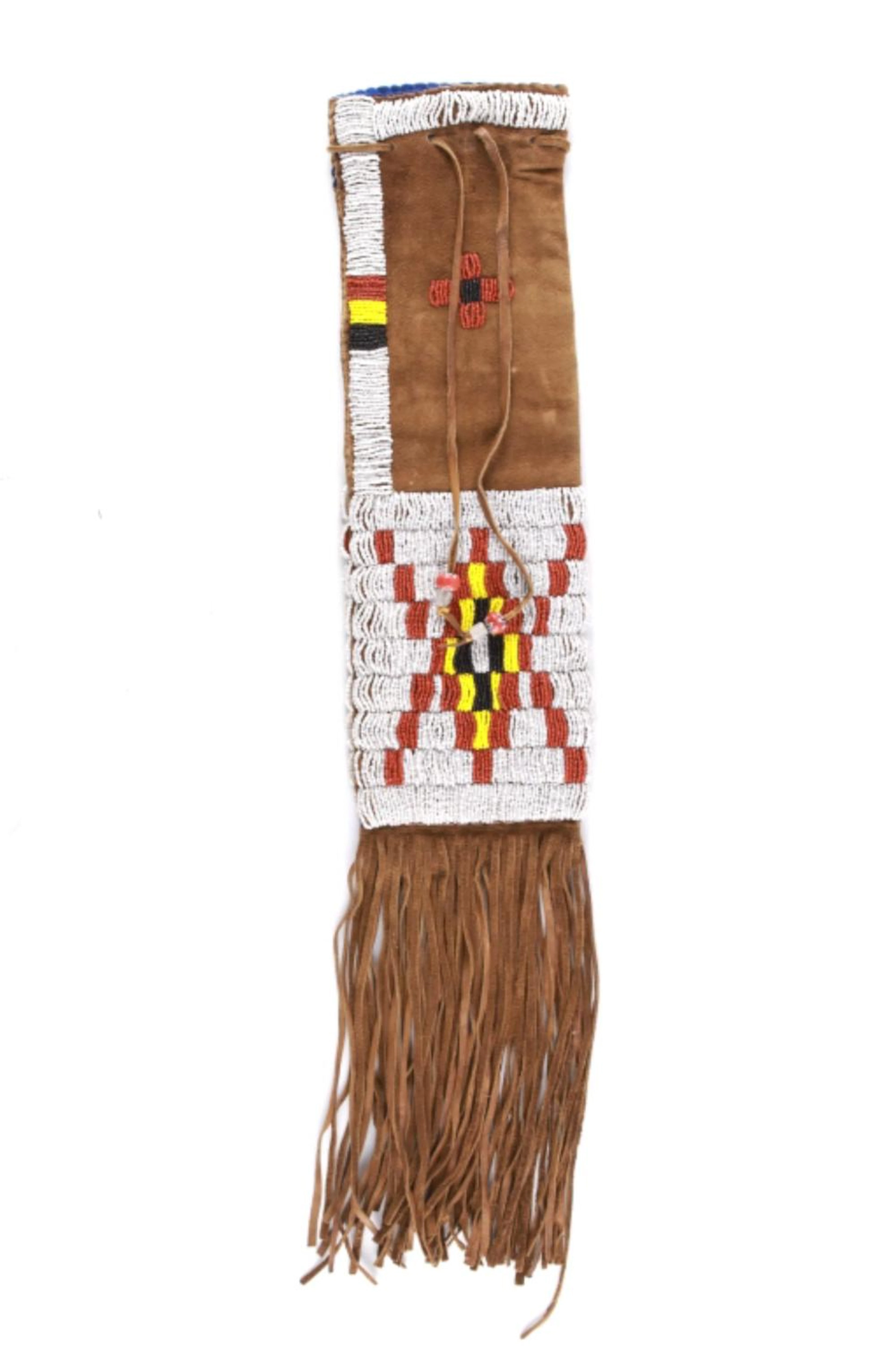 Large Blackfoot Beaded Pipe Bag c. 1960-70's