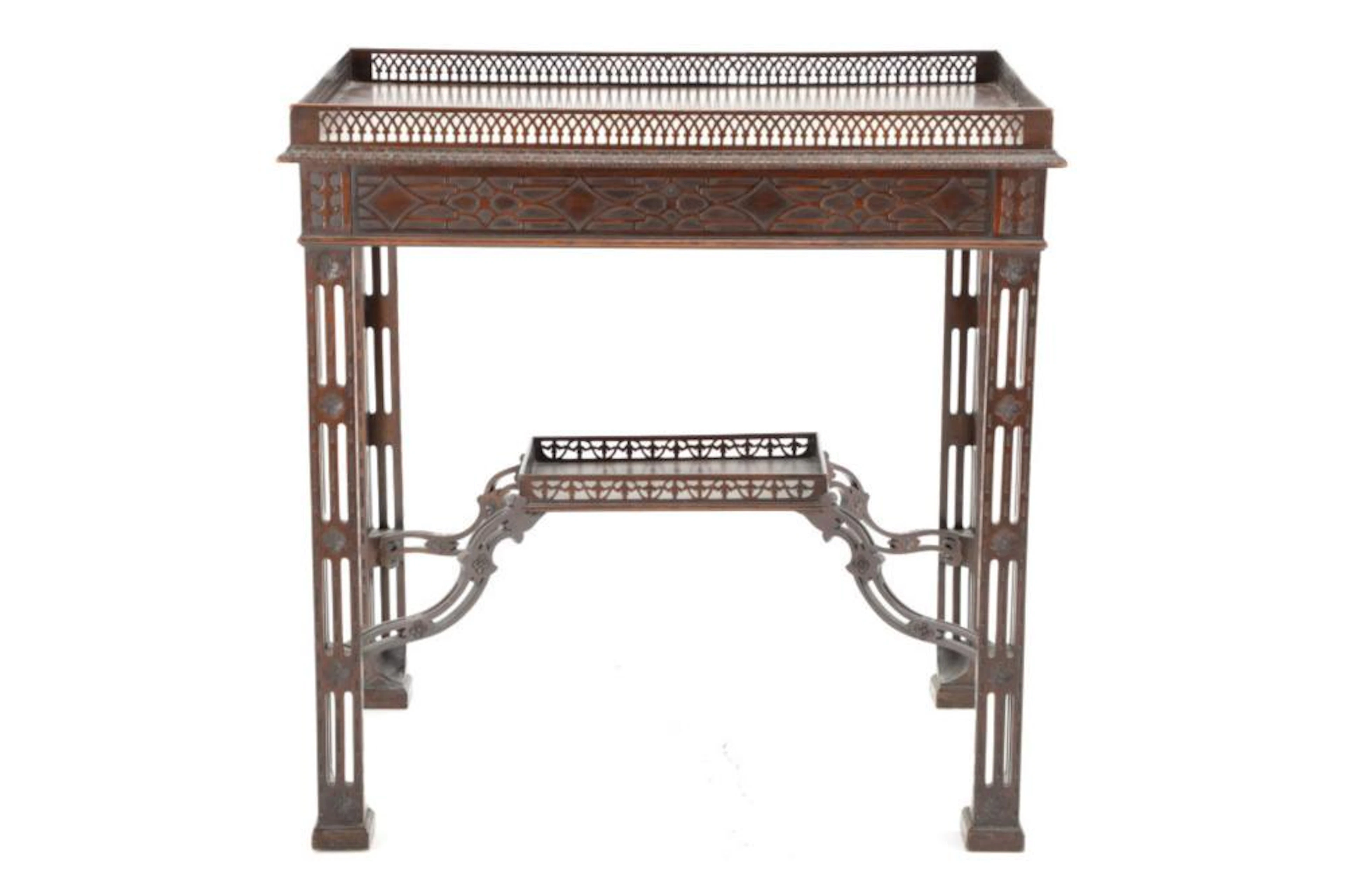Circa 1700's Chinese Chippendale Silver Table