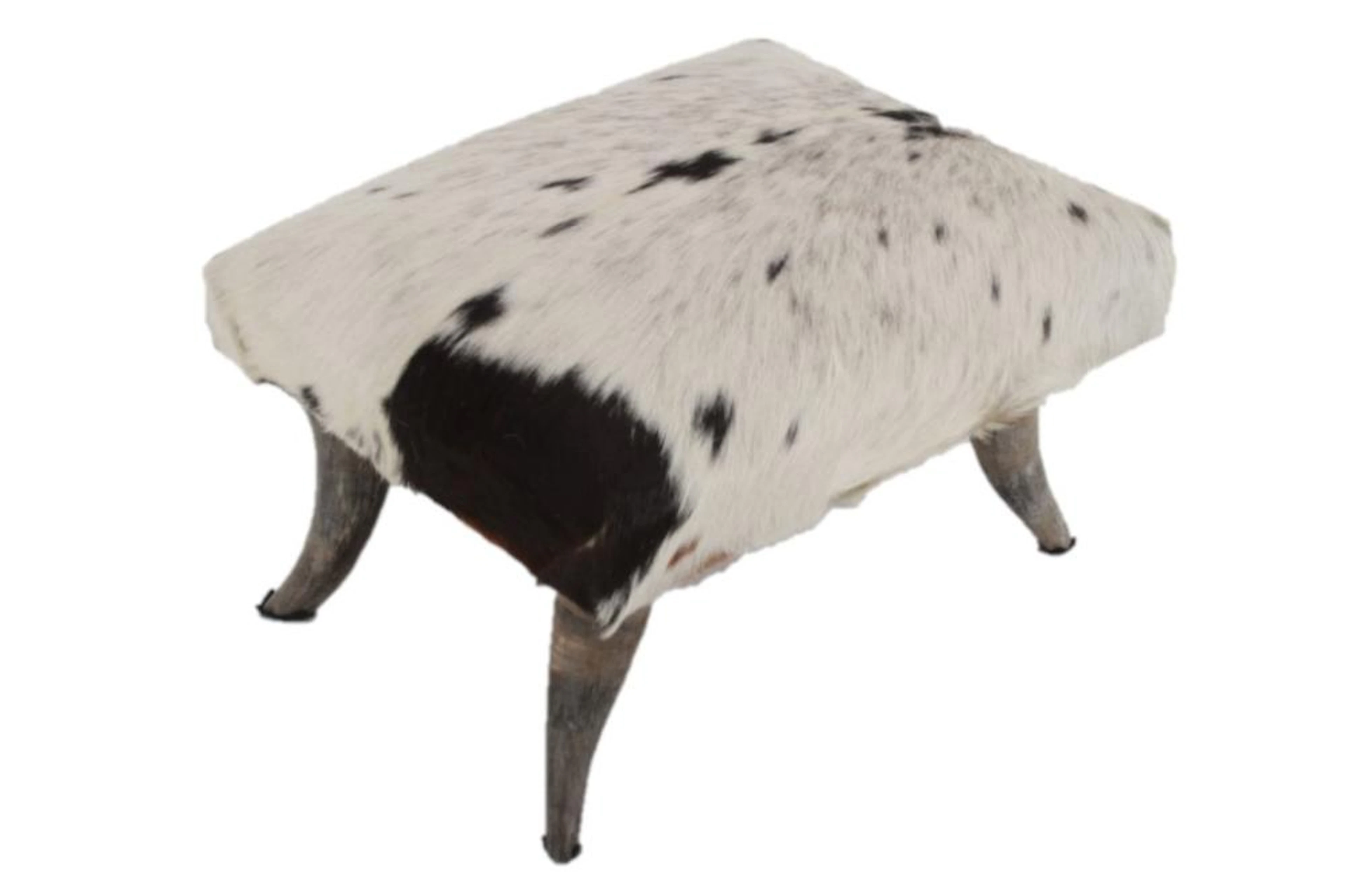 Stunning American Steer Horn & Cowhide Ottoma