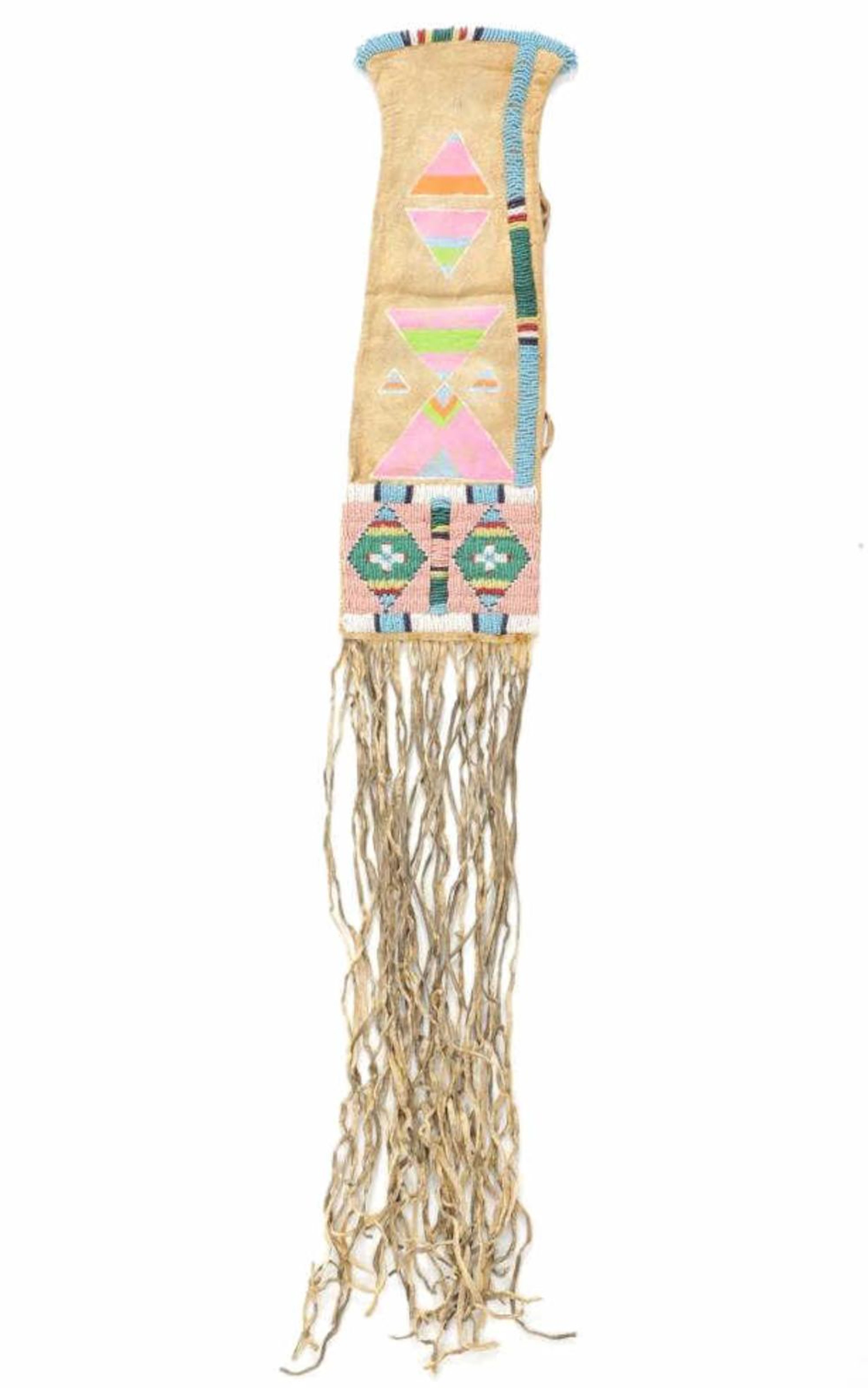 Crow Beaded & Painted Pipe Bag Early 1900's