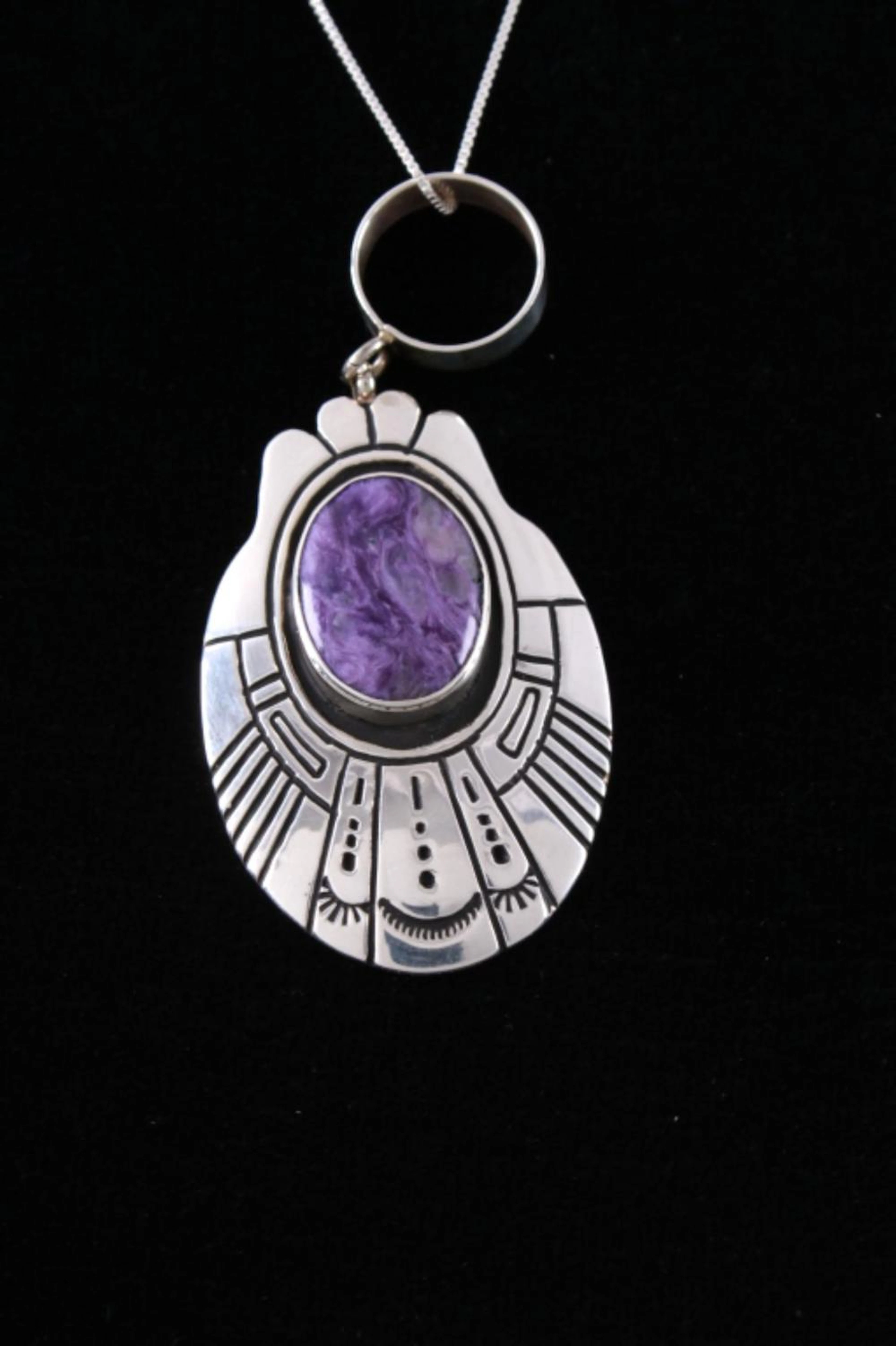 avajo Tommy Singer Charoite Sterling Necklace