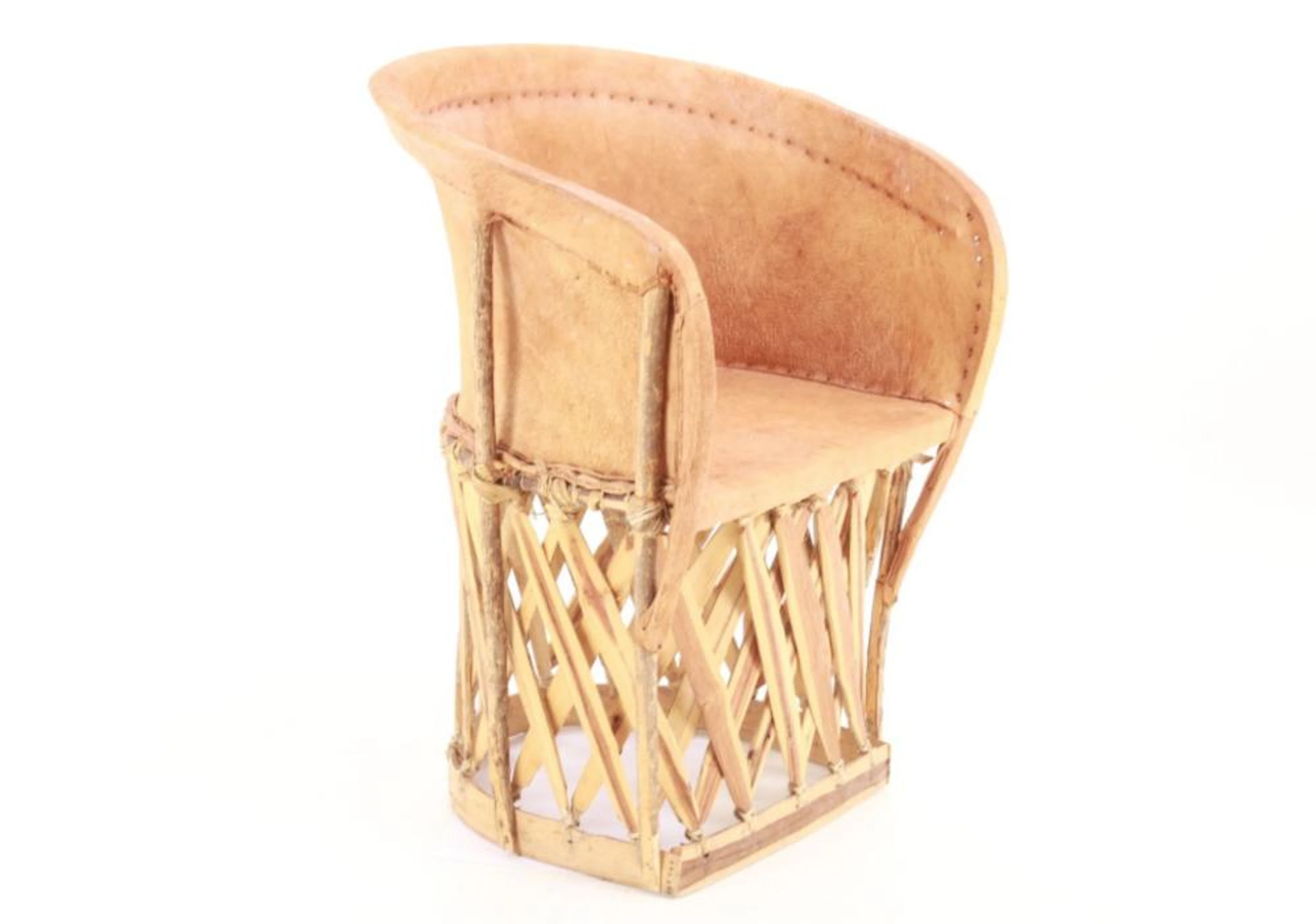Mexican Equipale Pig Skin Barrel Lounge Chair