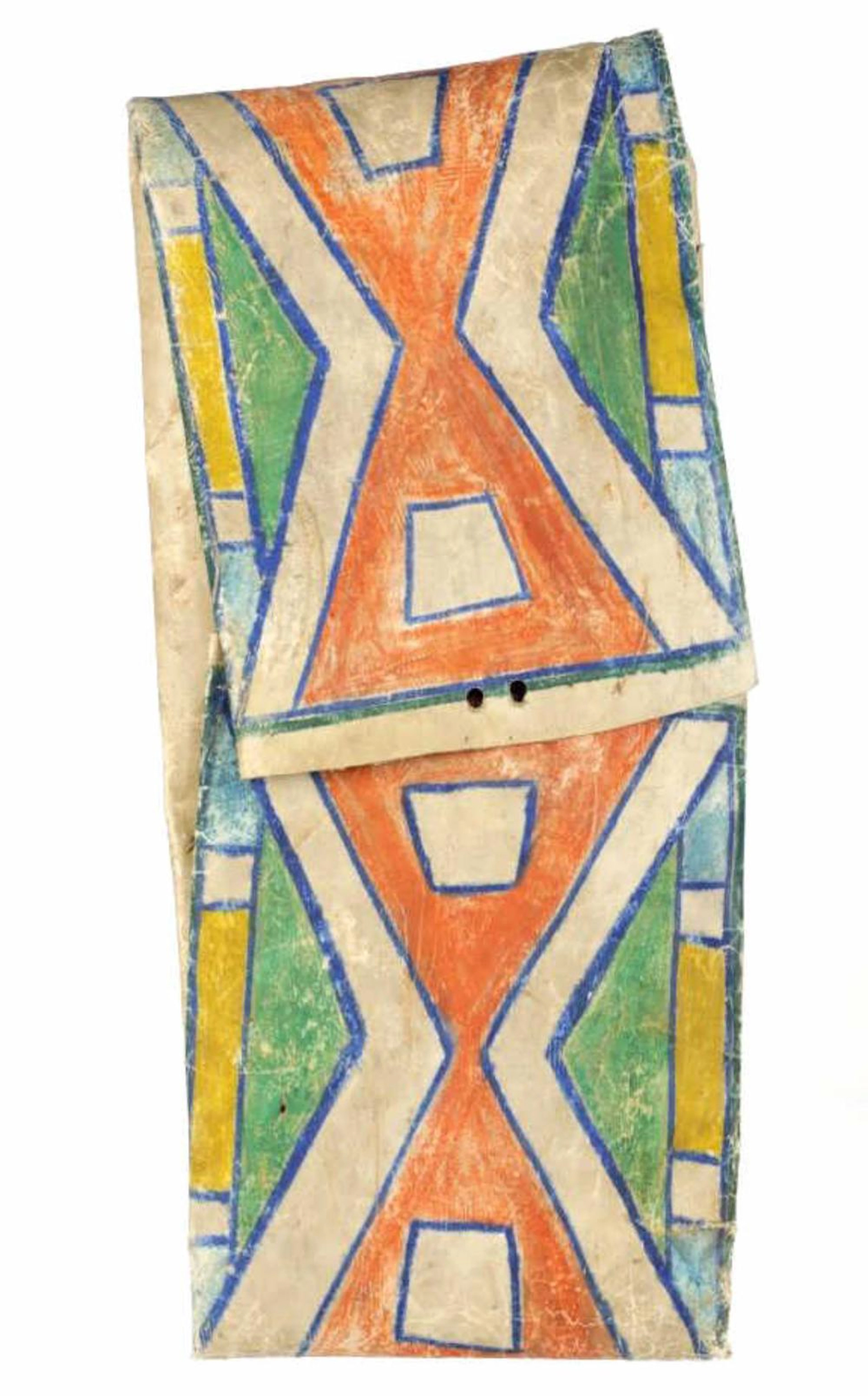 C. 1890 Crow Parfleche Polychrome Painted Envelope