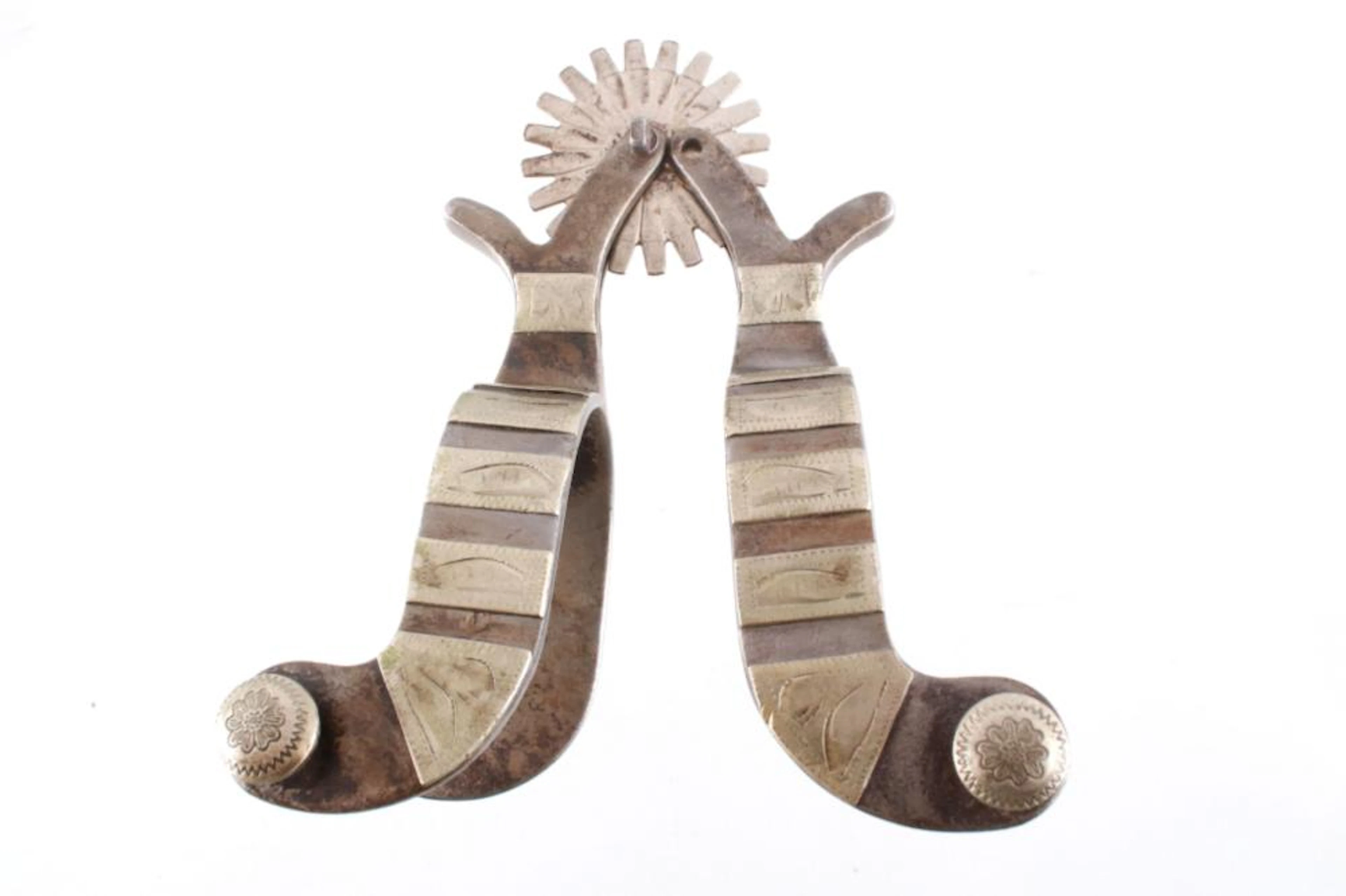 Working Cowboy Silver Mount Crockett Style Spurs
