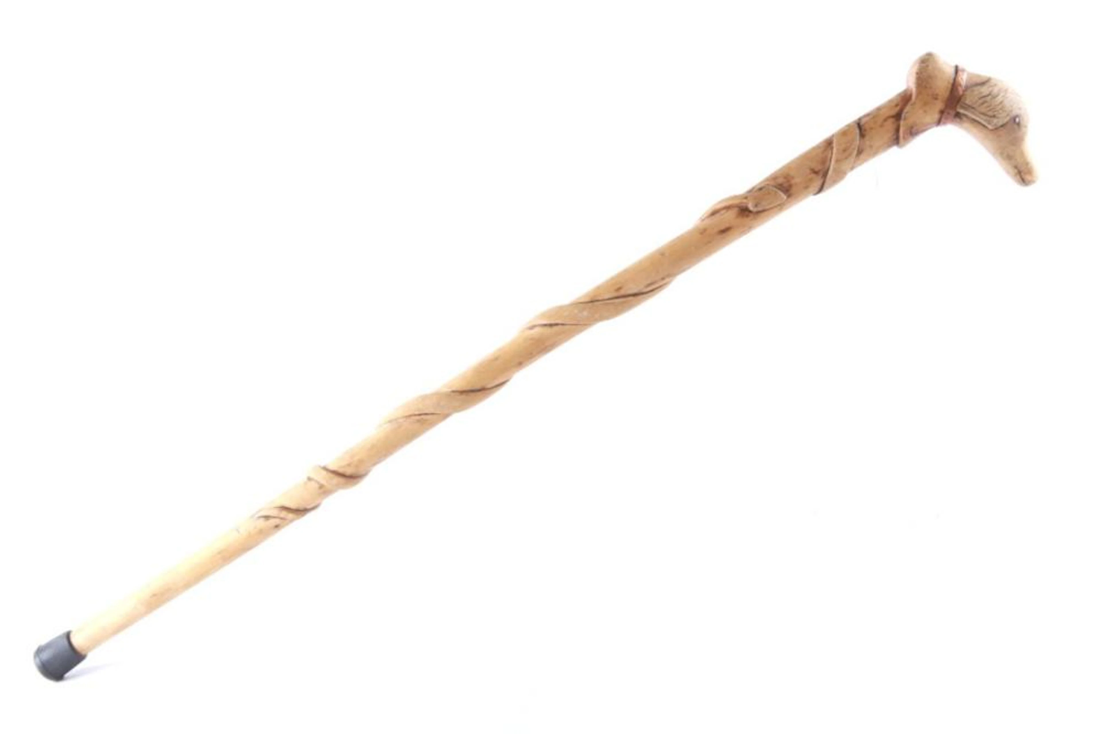 Antique American Dog Head & Snake Walking Stick