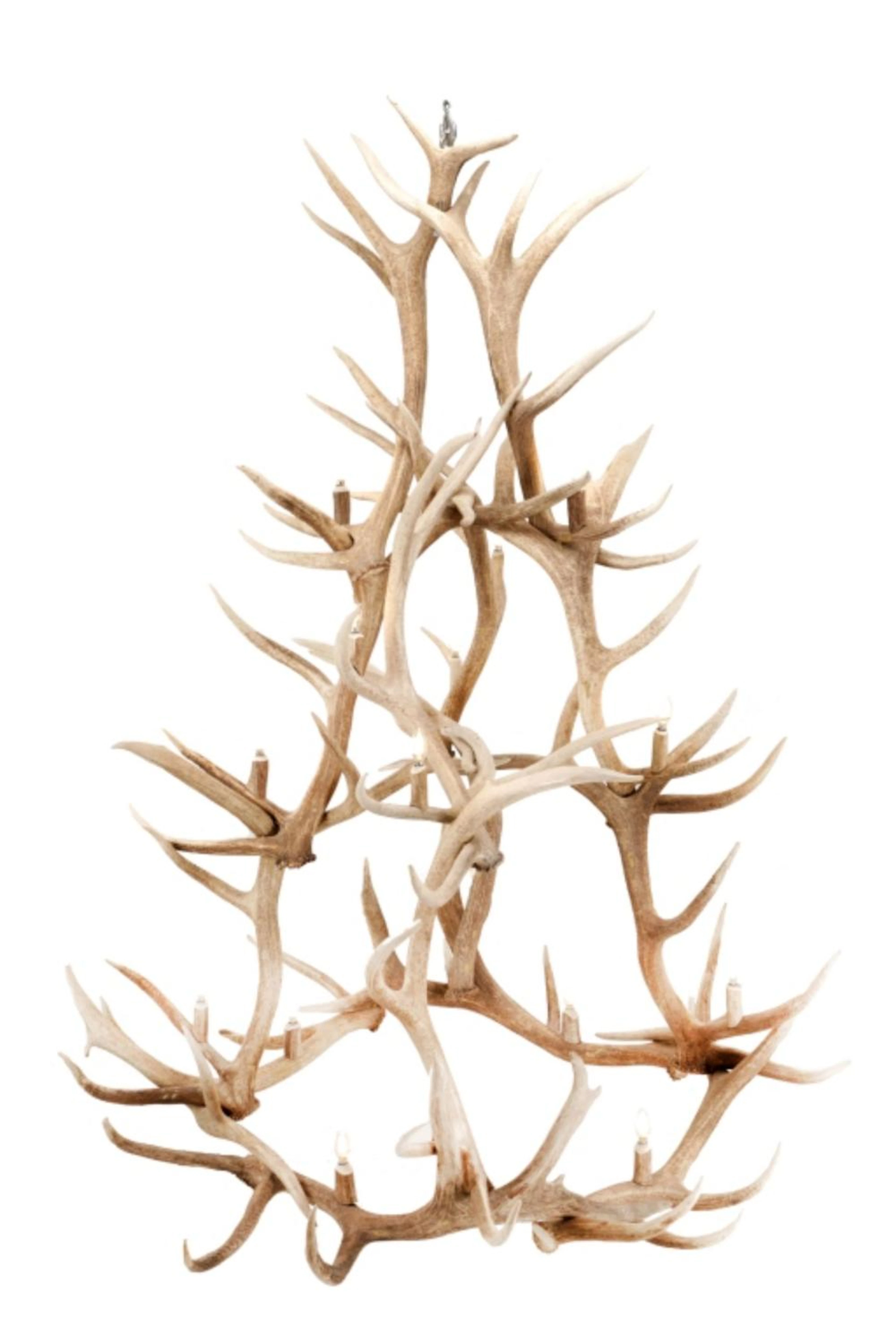 Monumental Elk Antler Layered Chandelier c. 20th C
