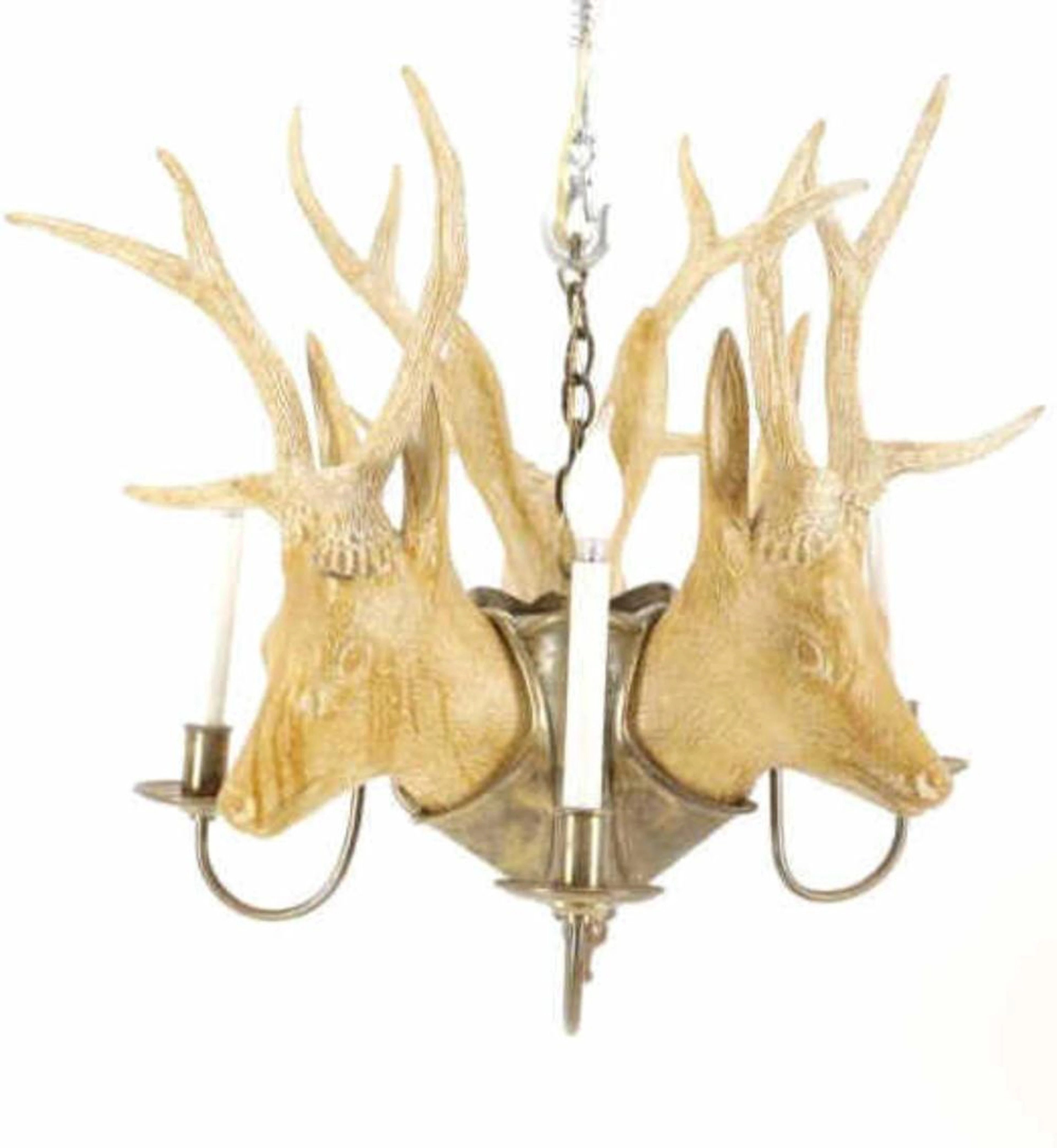 Black Forest Style Stag Roe Deer Chandelier