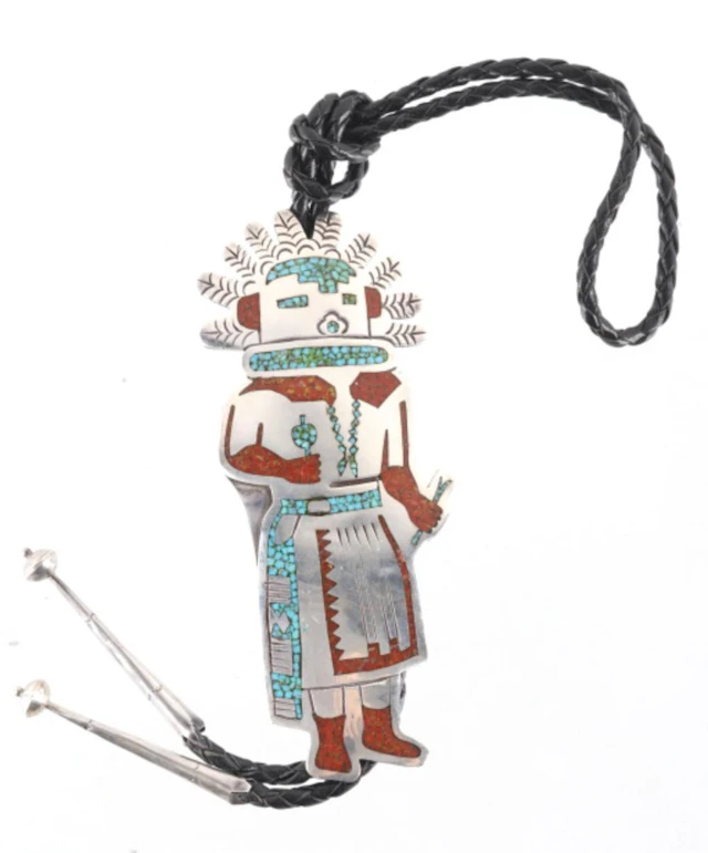 avajo Tommy Singer Chipped Inlay Kachina Bolo