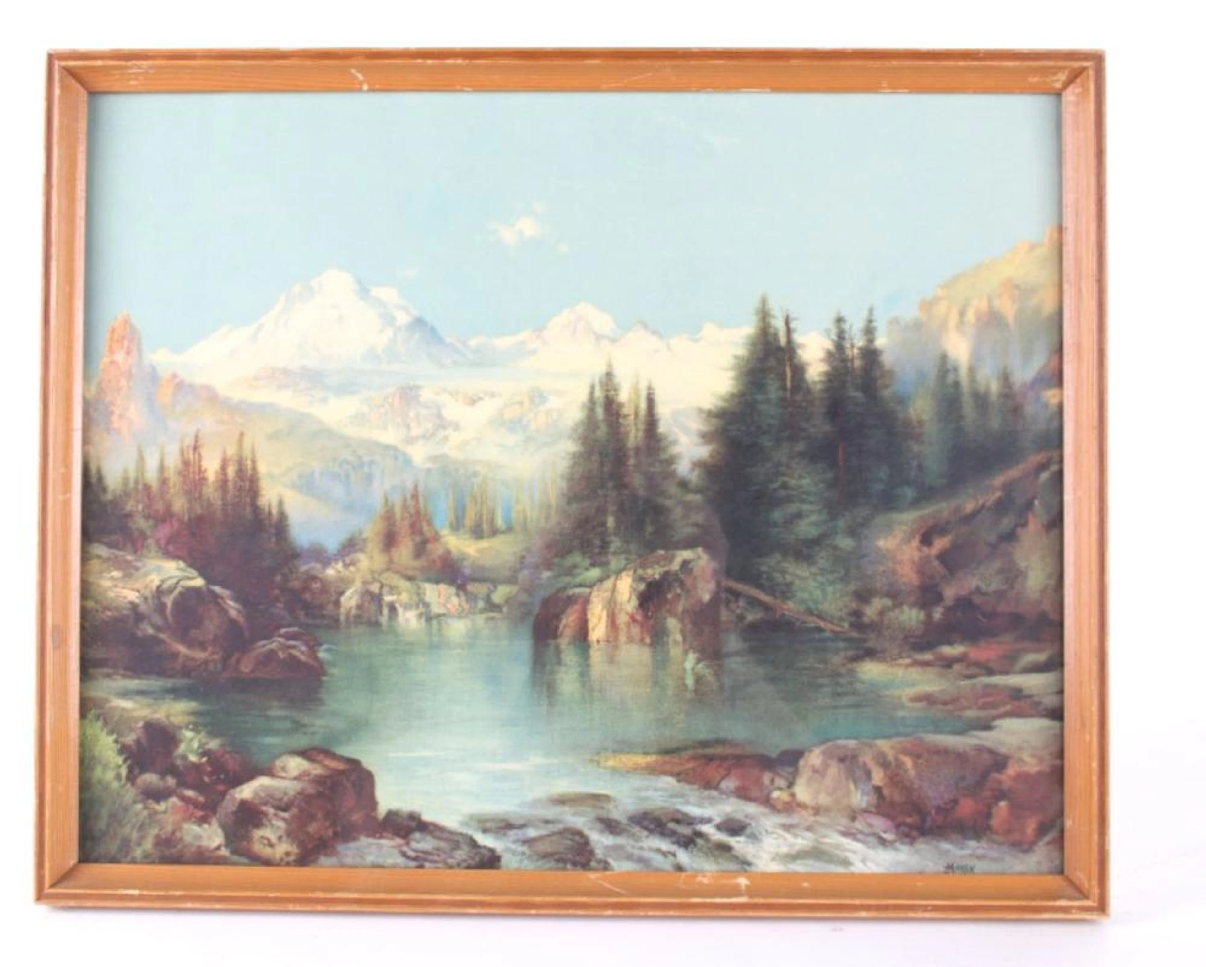 Thomas Moran "A Snowy Mountain Range" Photogravure