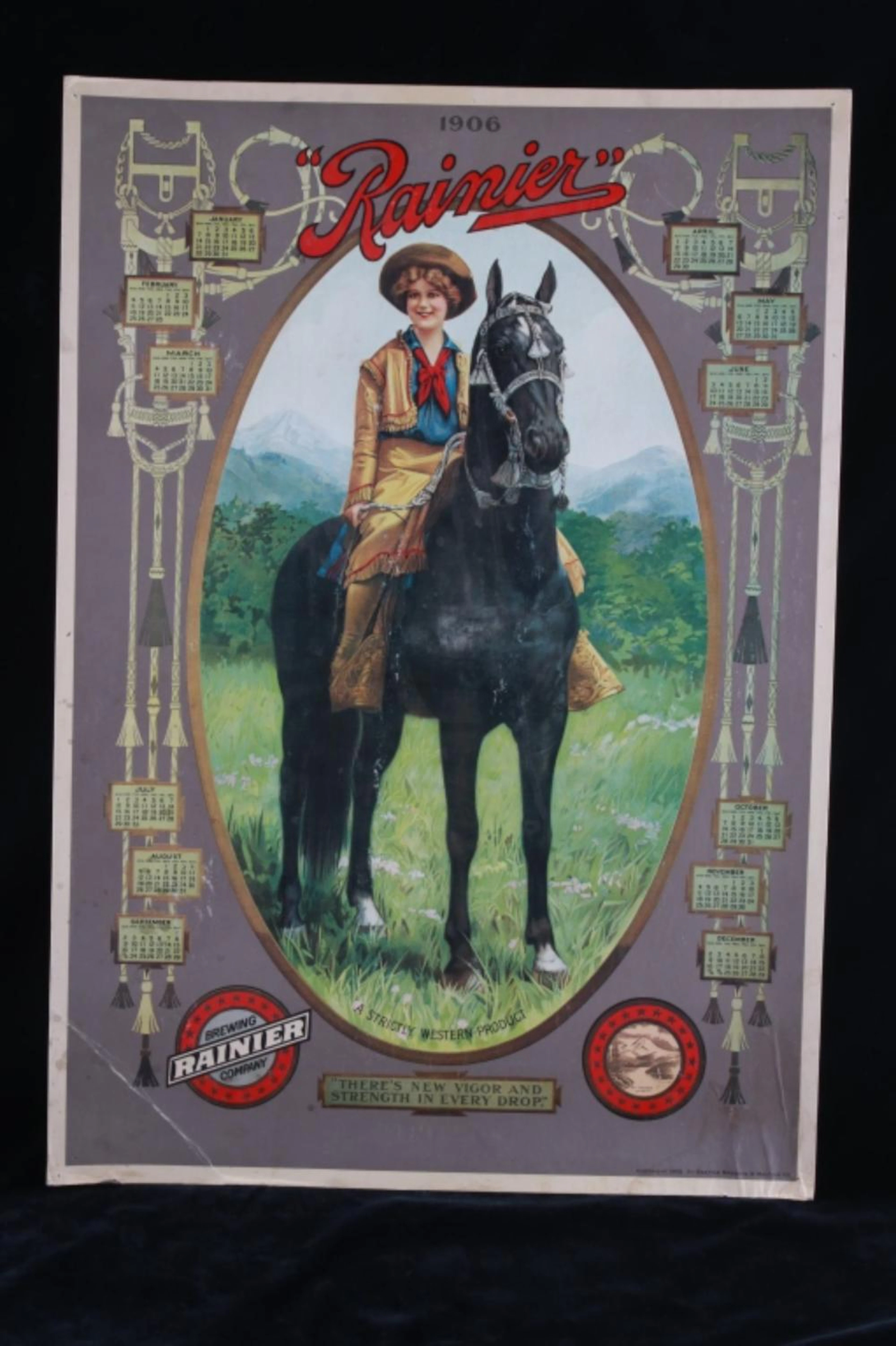 Antique 1906 Rainier Brewing Co Advertisement Sig