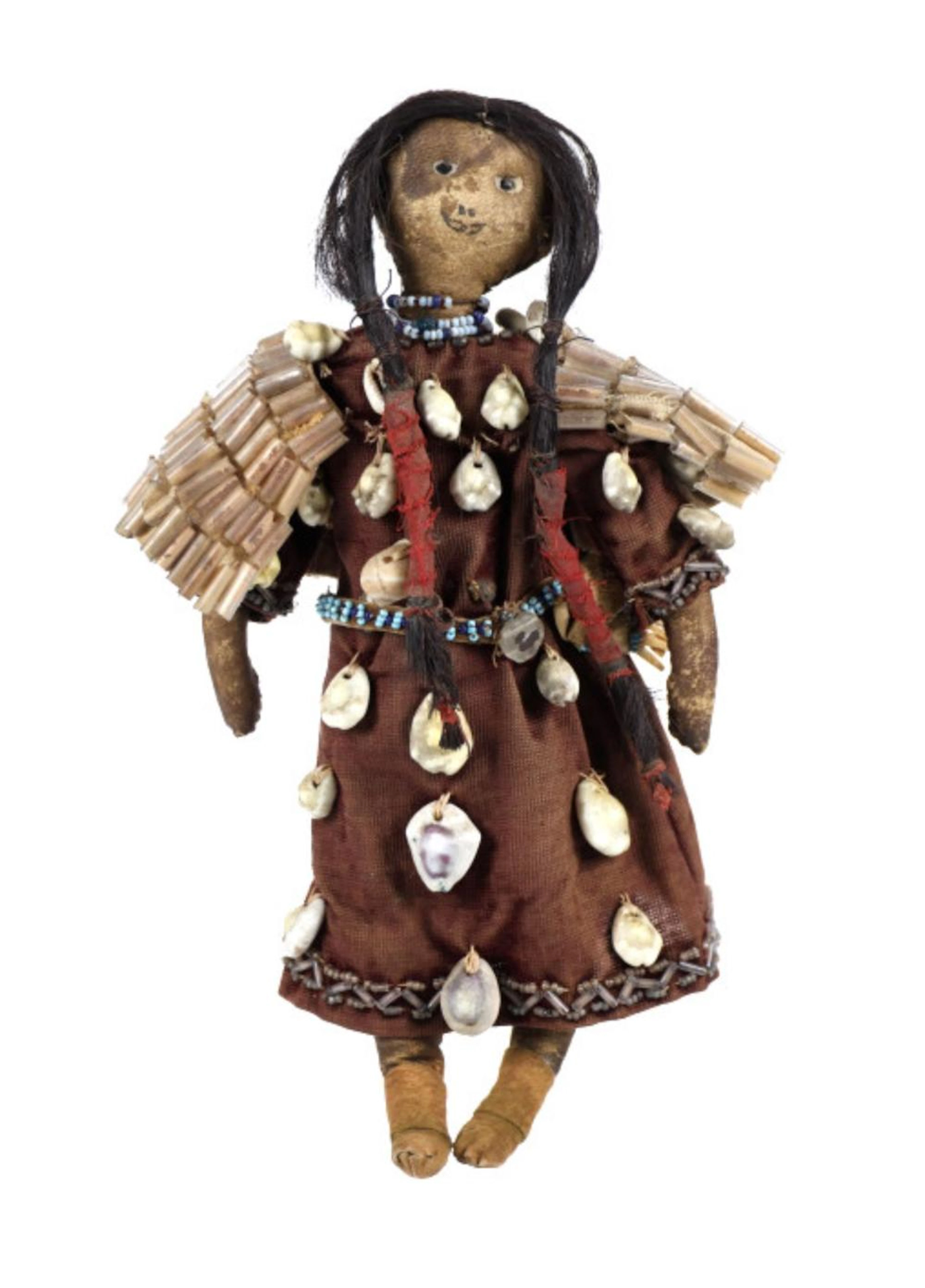 C. 1890-1900's Plains Beaded & Cowrie Shell Doll