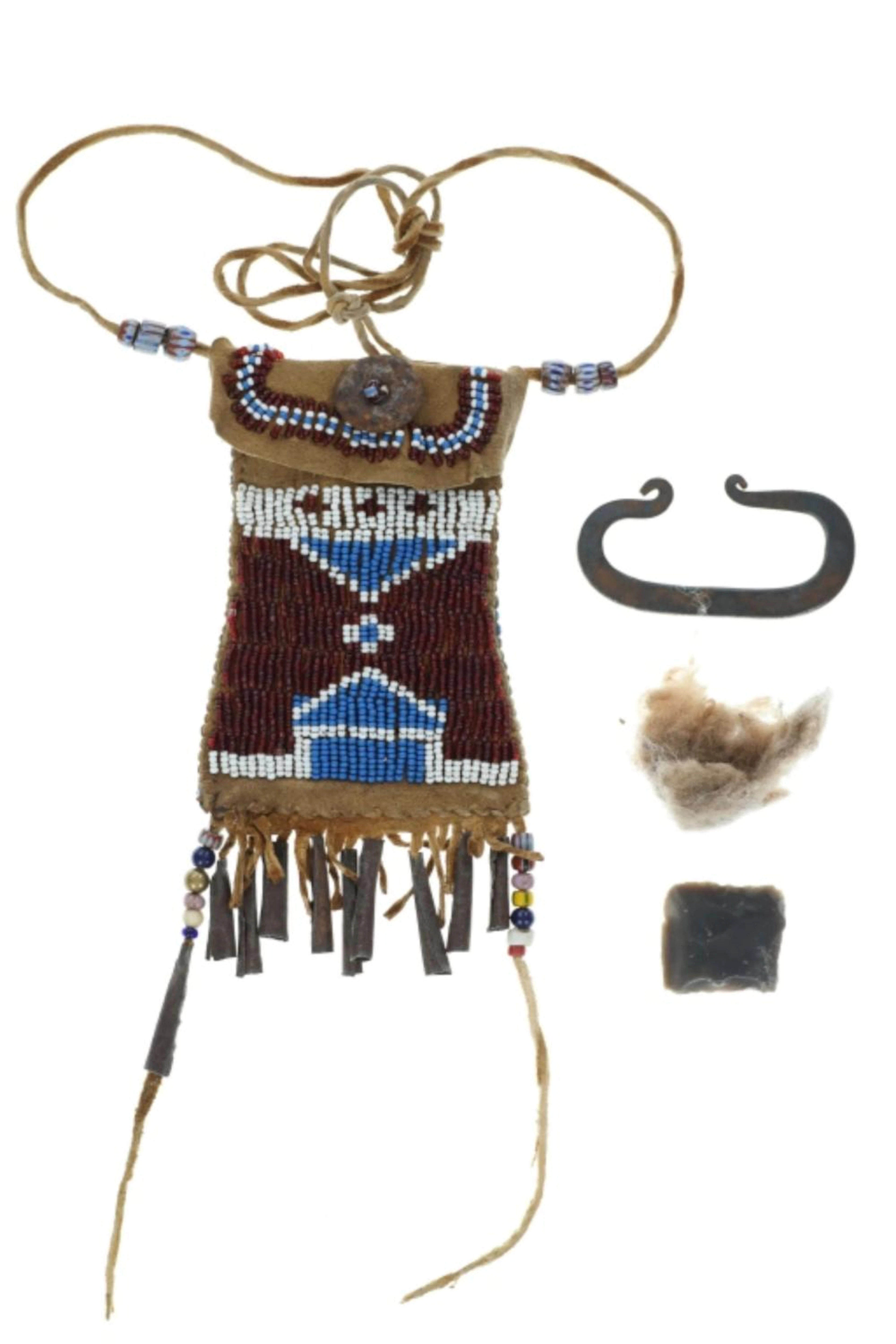 Southern Plains Strike-A-Lite Beaded Bag w/ Items