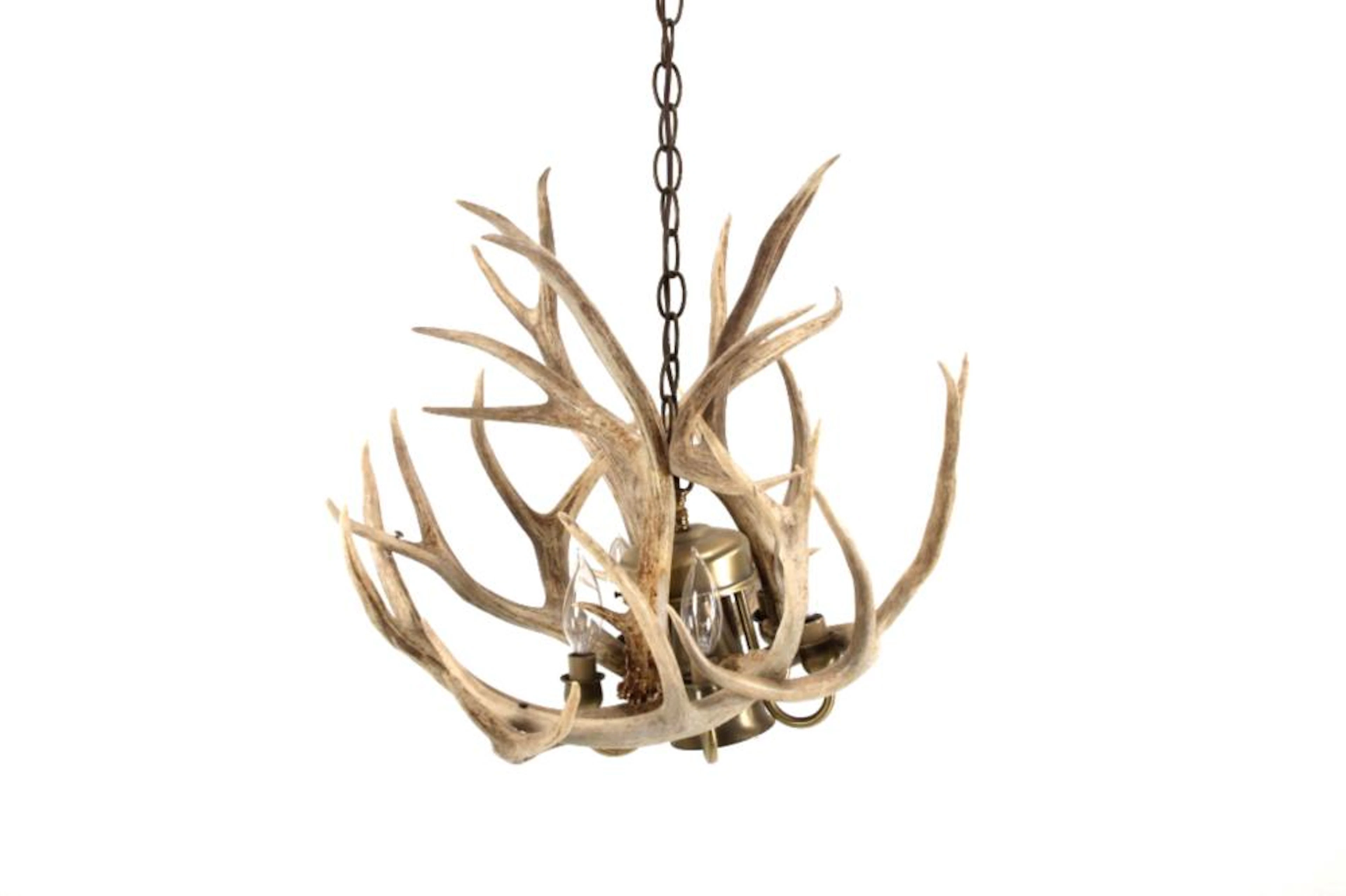 Rustic Deer Antler Mold Chandelier c. 1960's