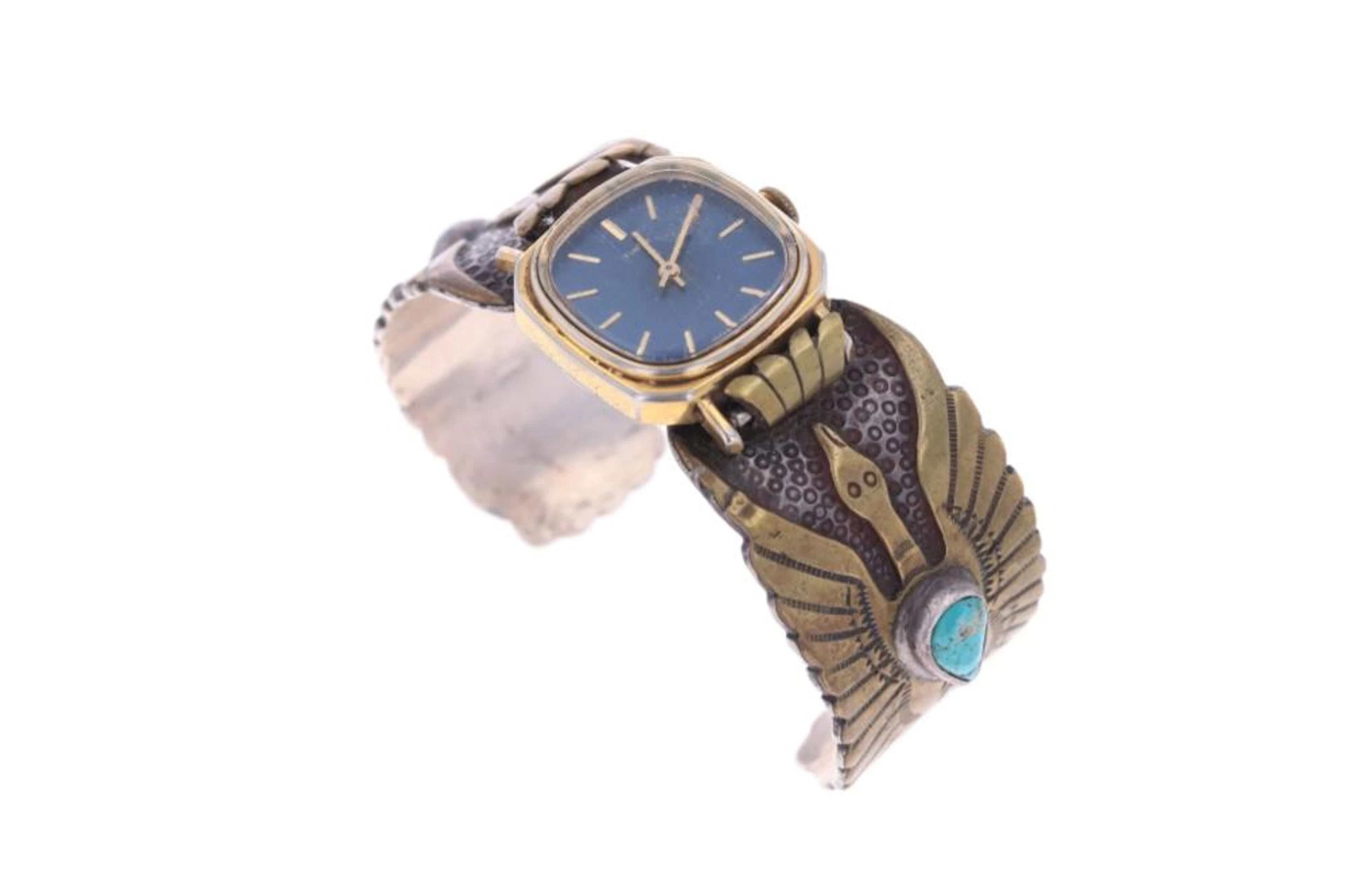 avajo Sterling Silver Copper Turquoise Watchband