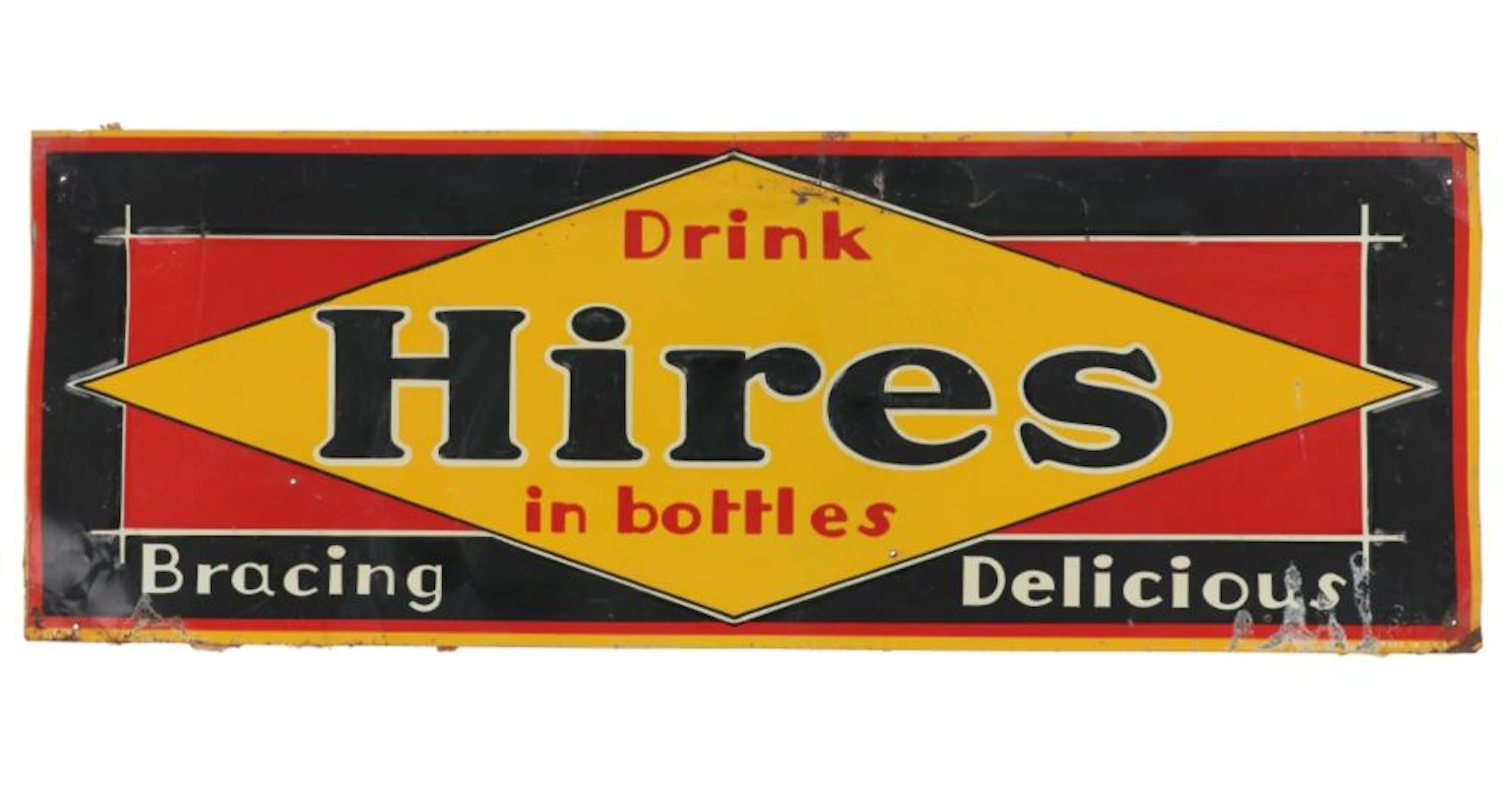 "Drink Hires In Bottles Bracing Delicious" Sig